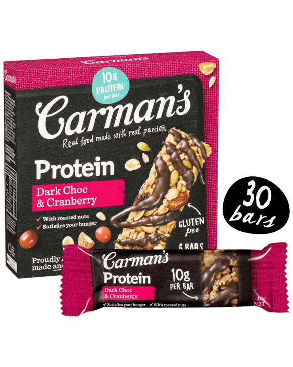 Carman's Protein Bar Dark Chocolate and Cranberry 30 Pack