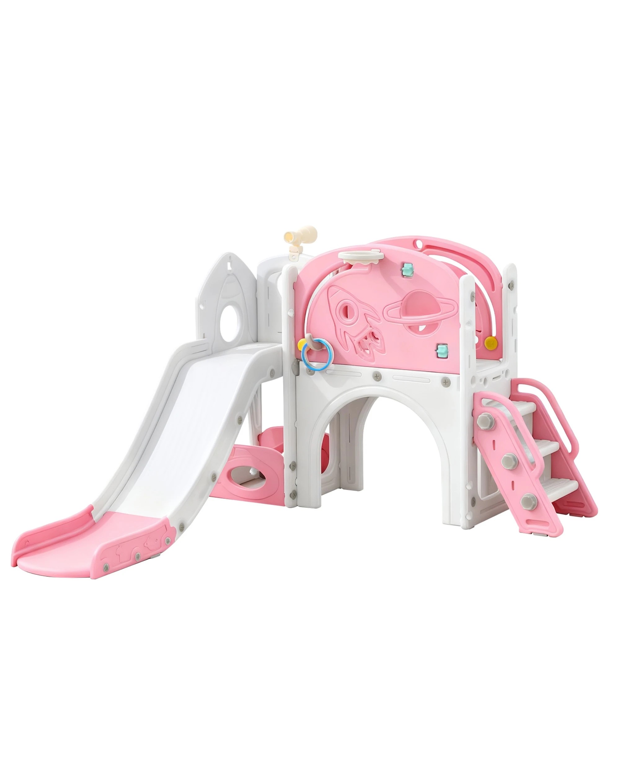 1 Advwin 9 in 1 L-Shaped Toddler Slide Indoor Baby Slide Kids Playset Outdoor Playground, 1 of 10