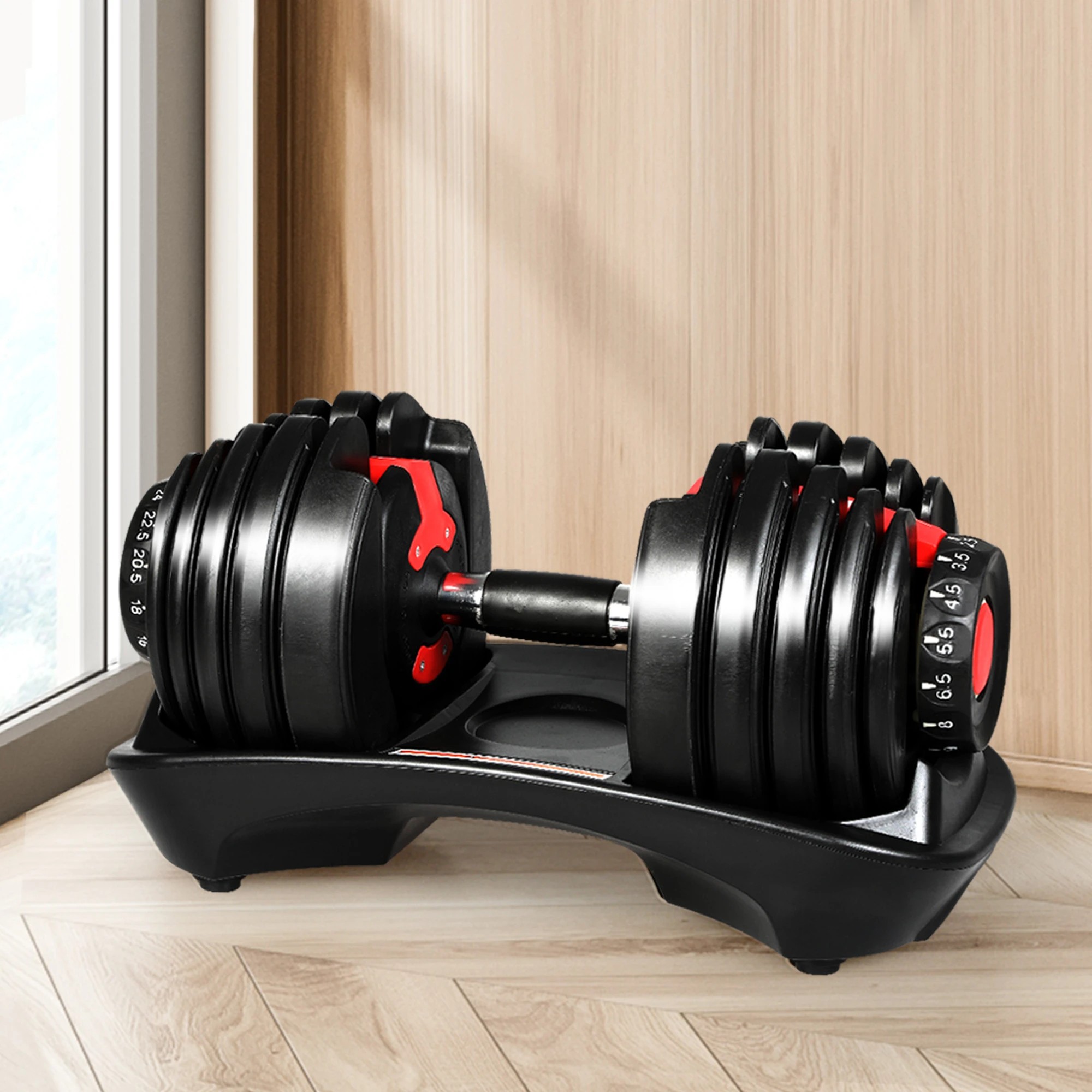 7 Centra 24kg Adjustable Dumbbell Single Weight Plates Home Gym Fitness Exercise, 7 of 7