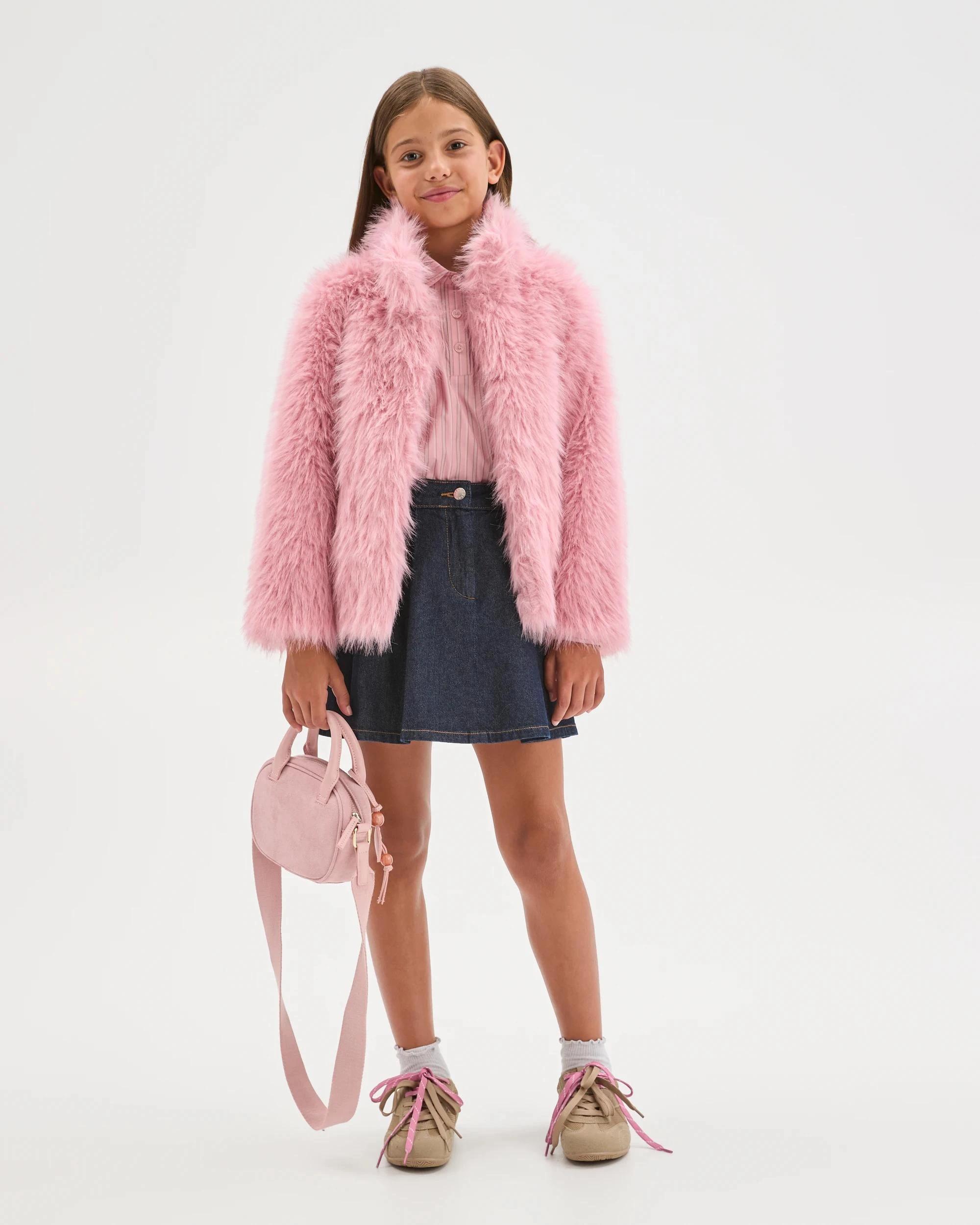 1 Target Kids Faux Fur Jacket BLUSH, 1 of 7