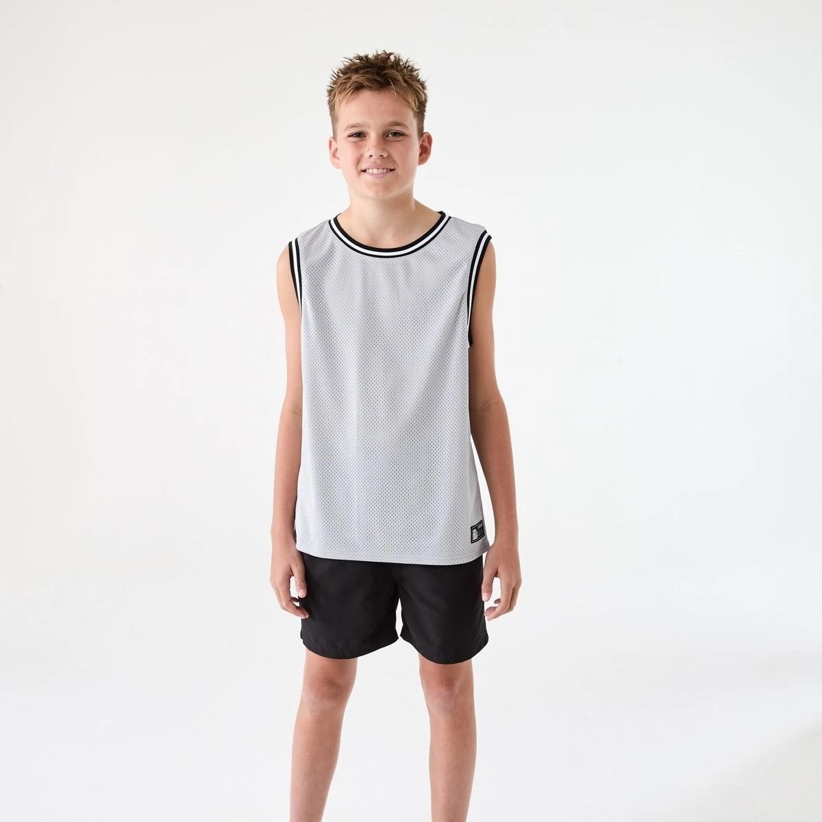1 Active Kids Sleeveless Mesh Tank ICE GRAY, 1 of 8