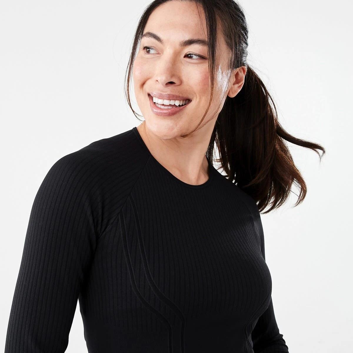 4 Active Womens Long Sleeve Seamfree Top Black, 4 of 7