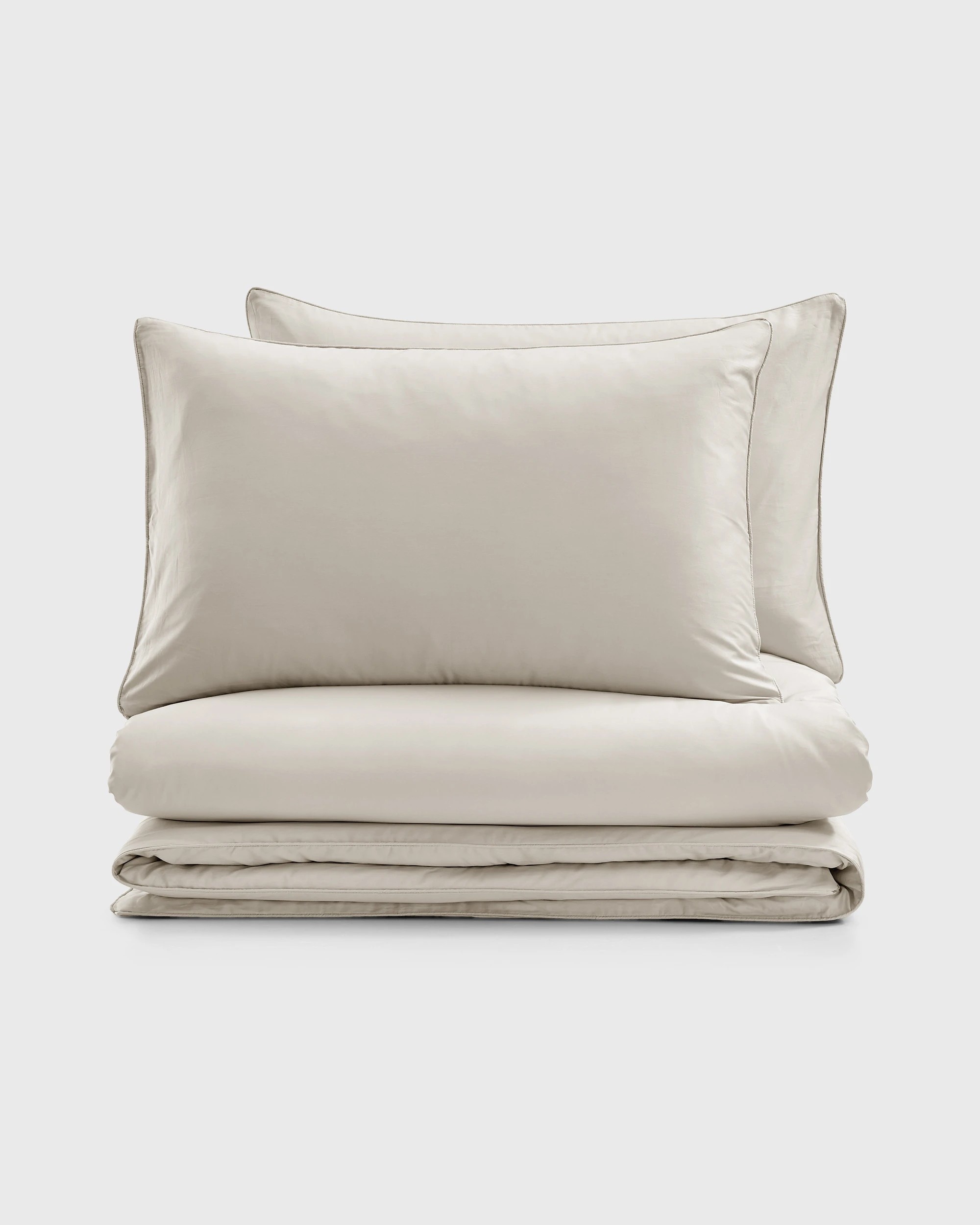 7 Dreamaker 400TC Premium Cotton Sateen Piped Quilt Cover Set - Single Bed - Oatmeal, 7 of 10