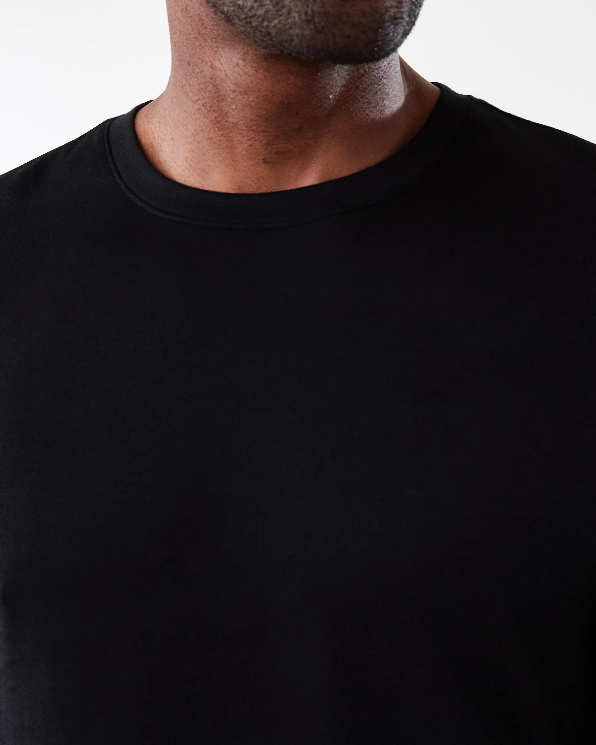 5 Australian Grown Cotton Longline T-shirt Black, 5 of 6