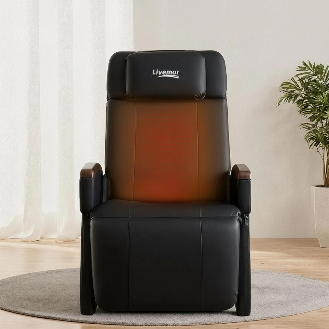 5 Livemor Massage Chair Electric Recliner Home Massager ARIA - Black, 5 of 7