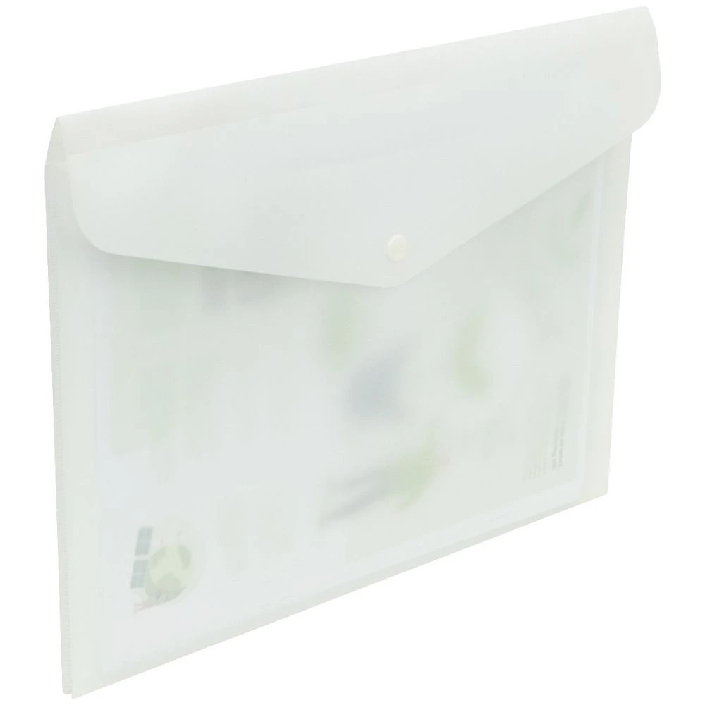 5 J.Burrows A4 Button Document Wallet White, 5 of 5