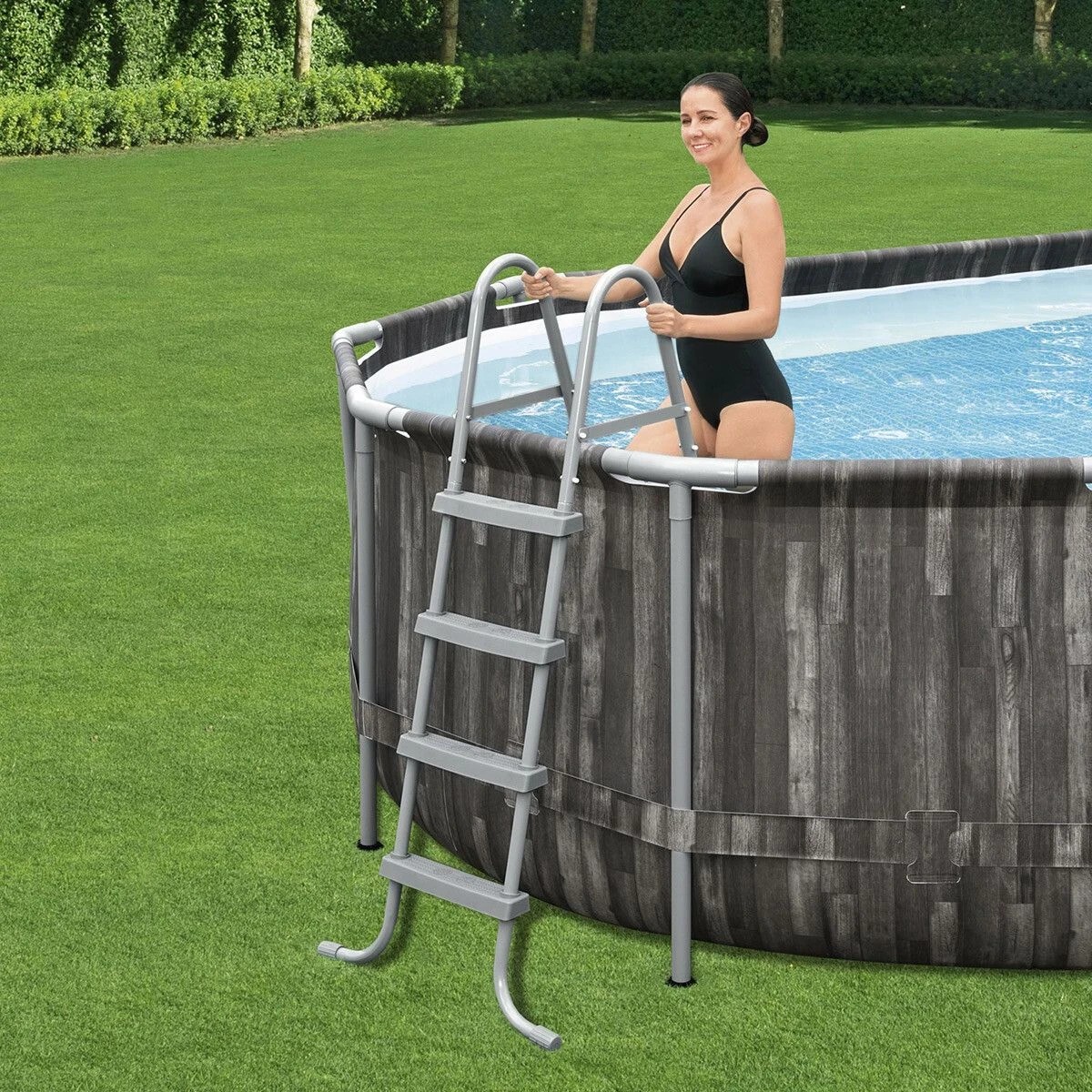 3 Bestway Oval Above Ground Swimming Pool with Filter Pump 6.10x3.66x1.22m, 3 of 3