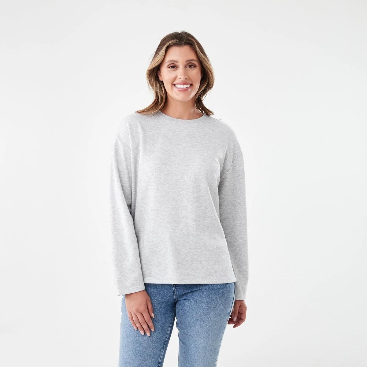 1 Long Sleeve Pique Top Slvr Marle, 1 of 6