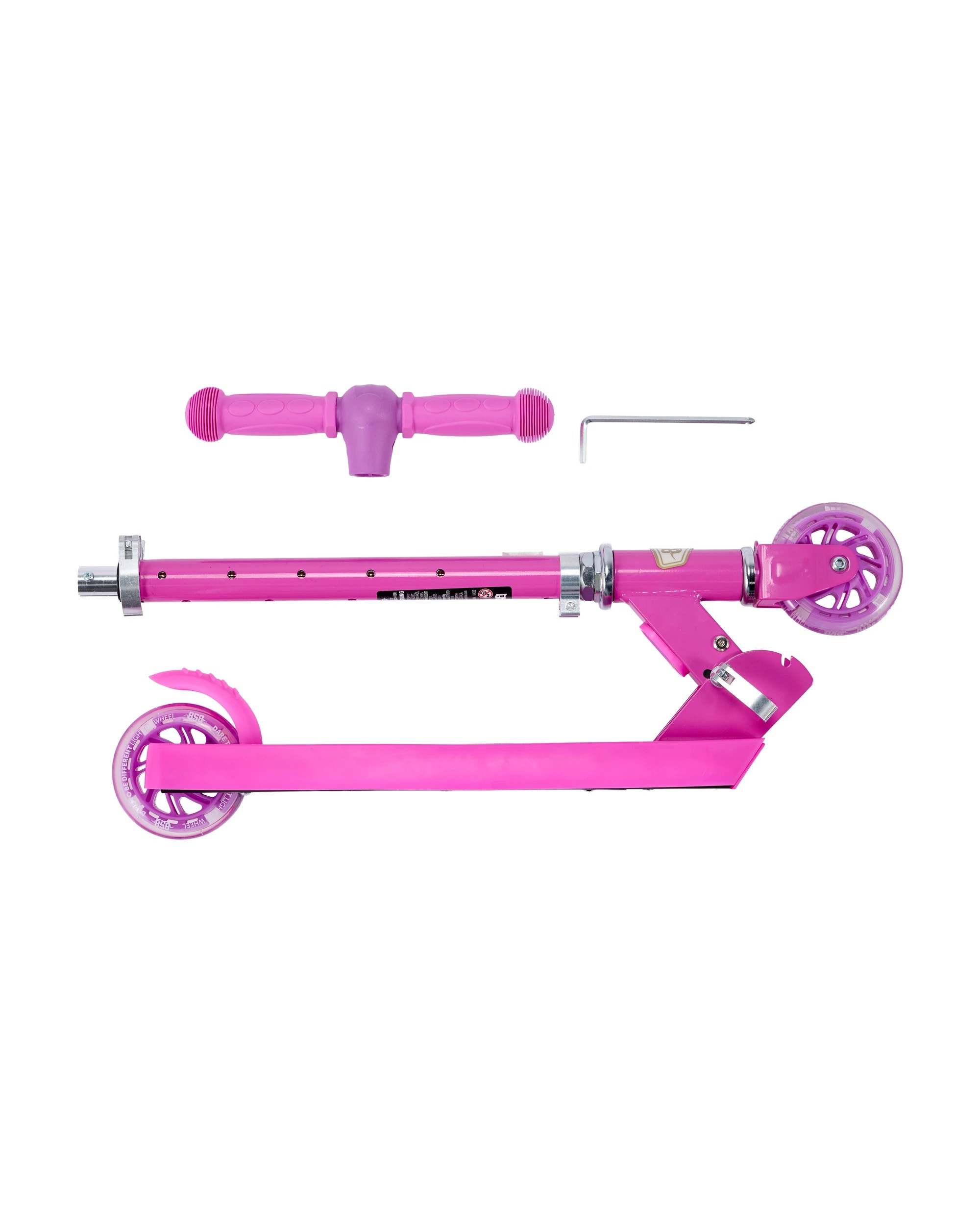 3 858 Light Up Folding Scooter - Pink, 3 of 9