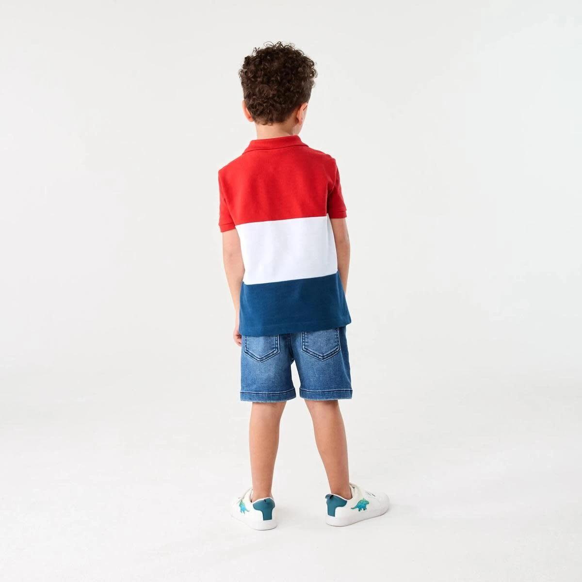 7 Colour Block Polo Shirt RUBICONDO RED, 7 of 7