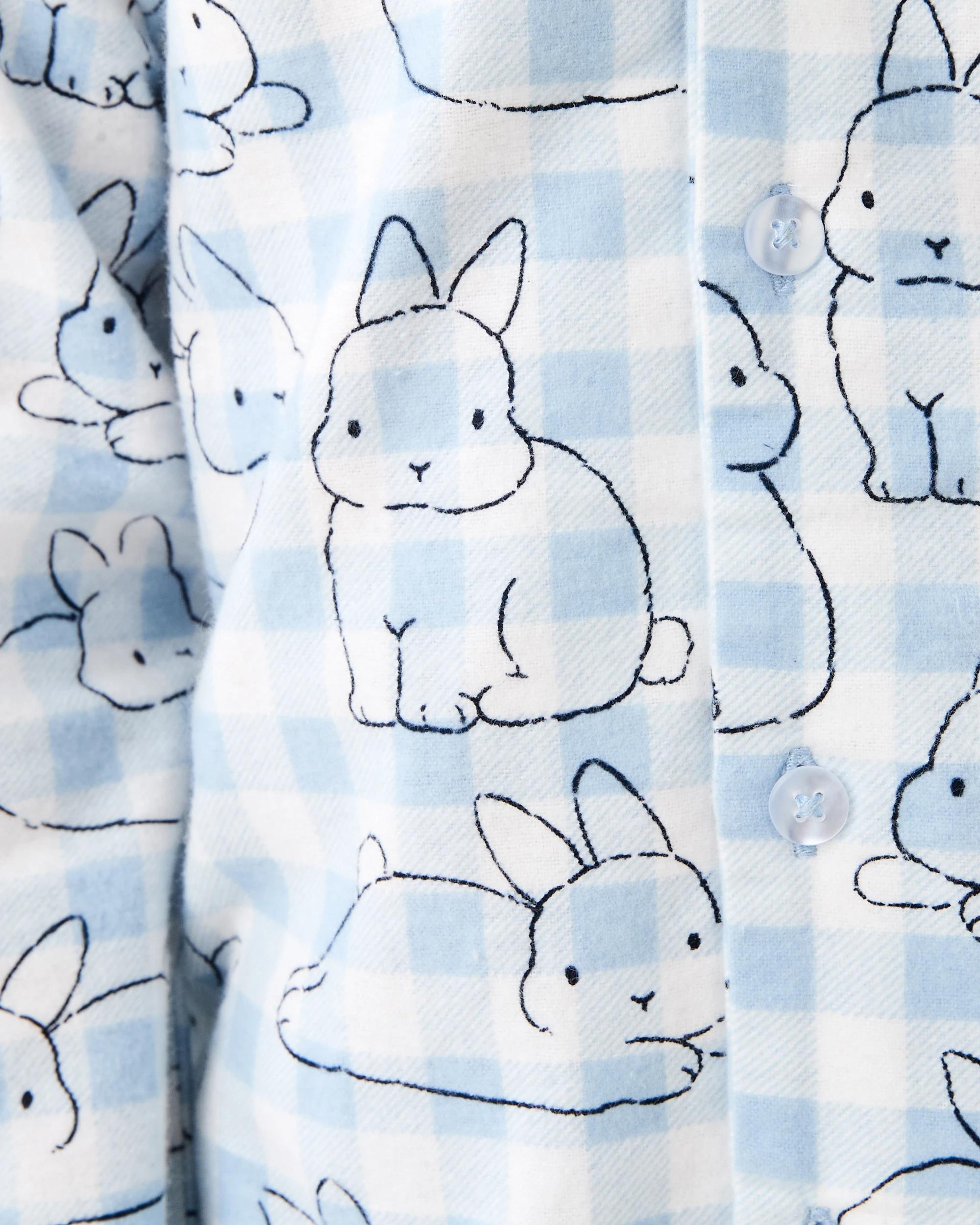 5 Flannel Pyjama Set Blu Buny, 5 of 8