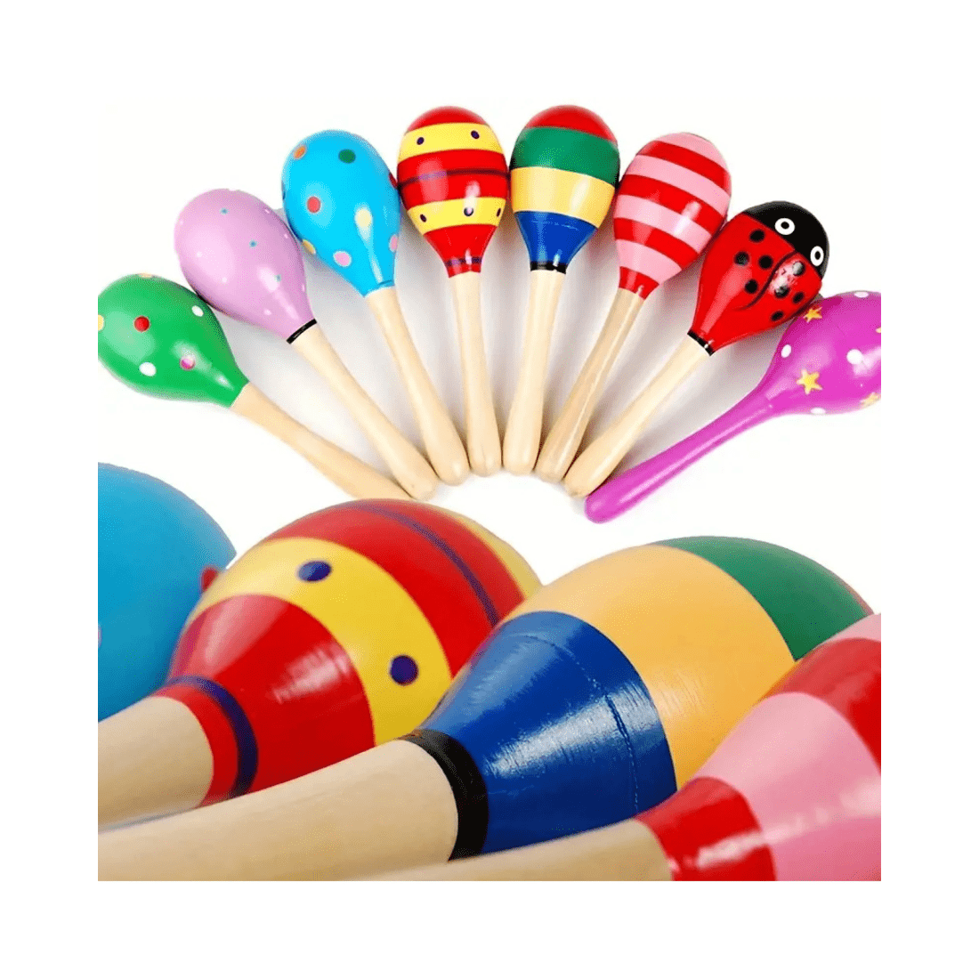 3 BR Toys Wooden Maracas Musical Egg Percussion Shakers - Pack of 3, 3 of 4