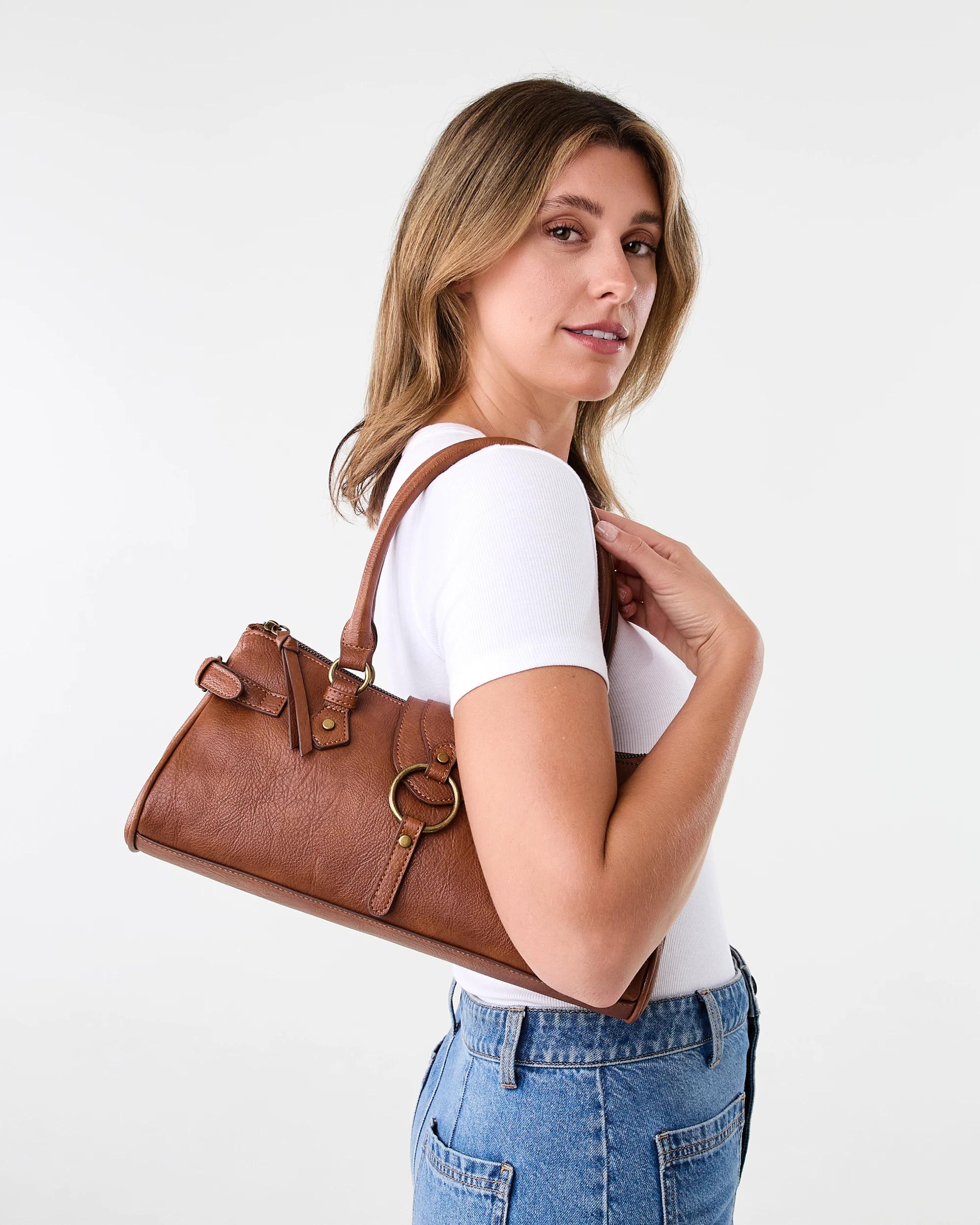 5 Buckle Shoulder Bag Warm Umber, 5 of 6