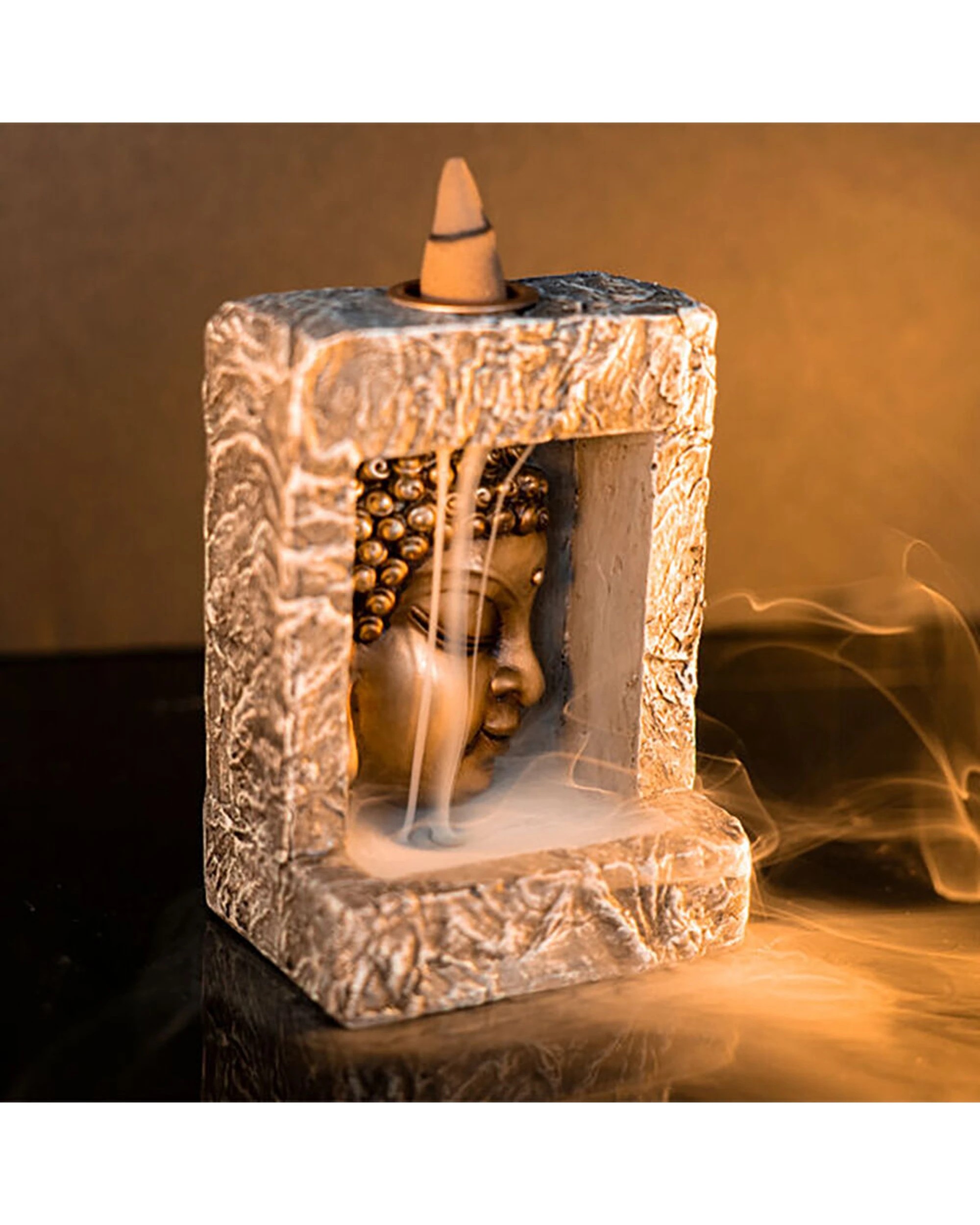 5 MDI Backflow Burner Frame Buddha Head Incense Burner - Multi, 5 of 5