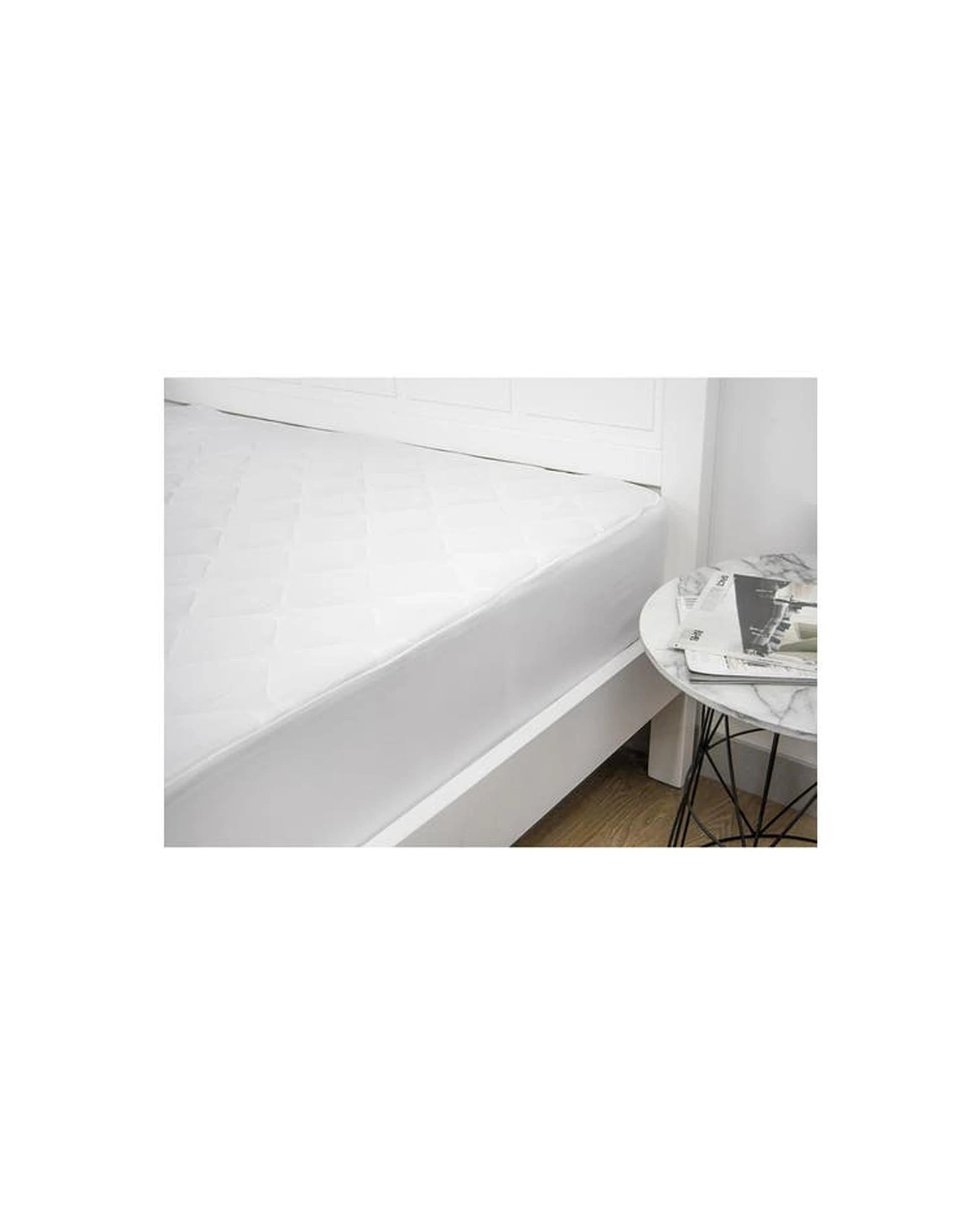 1 Ardor Boudoir Single Bed Fitted Mattress Protector Microfibre Fully Fitted - White, 1 of 2