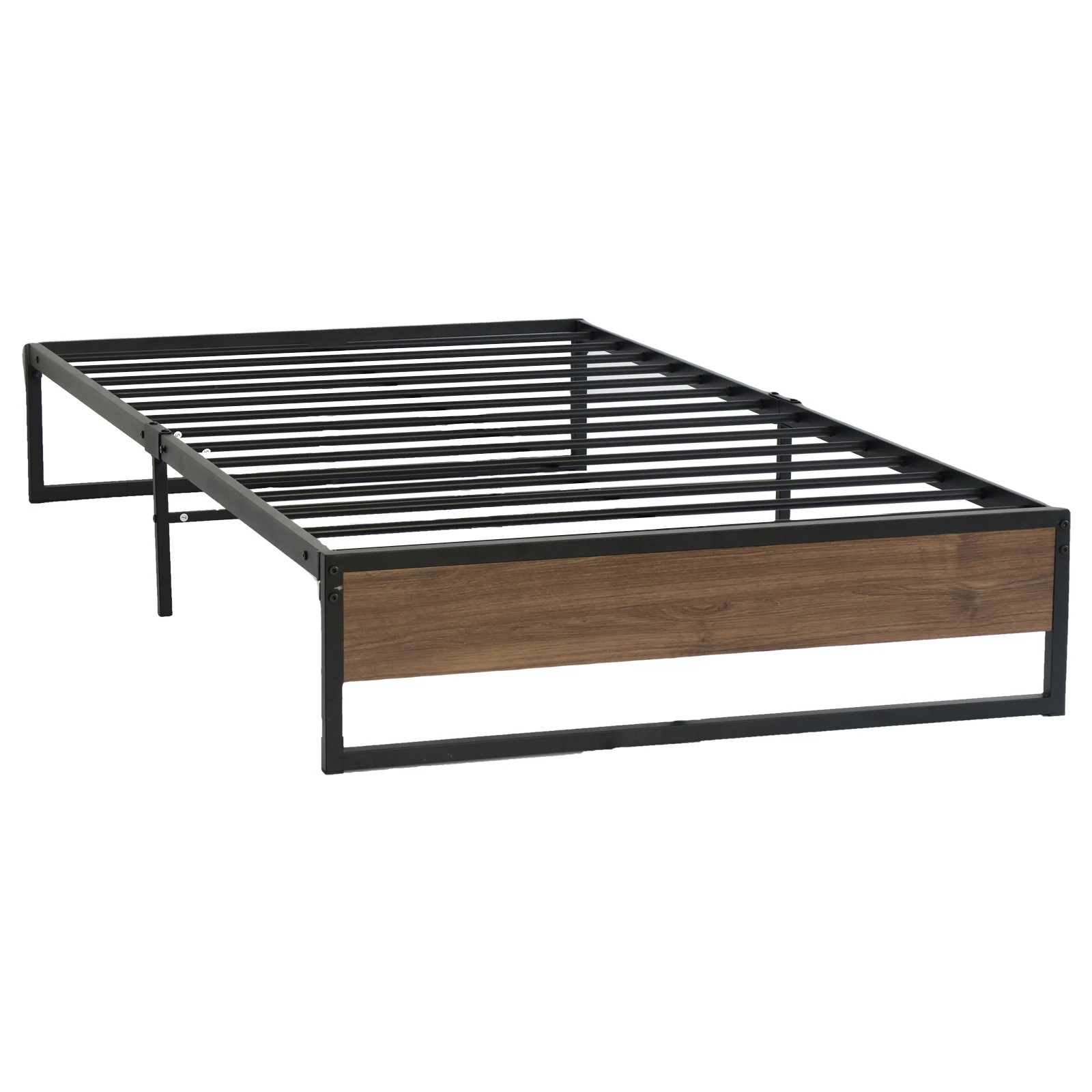 1 Artiss Bed Frame Metal Frame Bed Base OSLO - - Black, 1 of 6