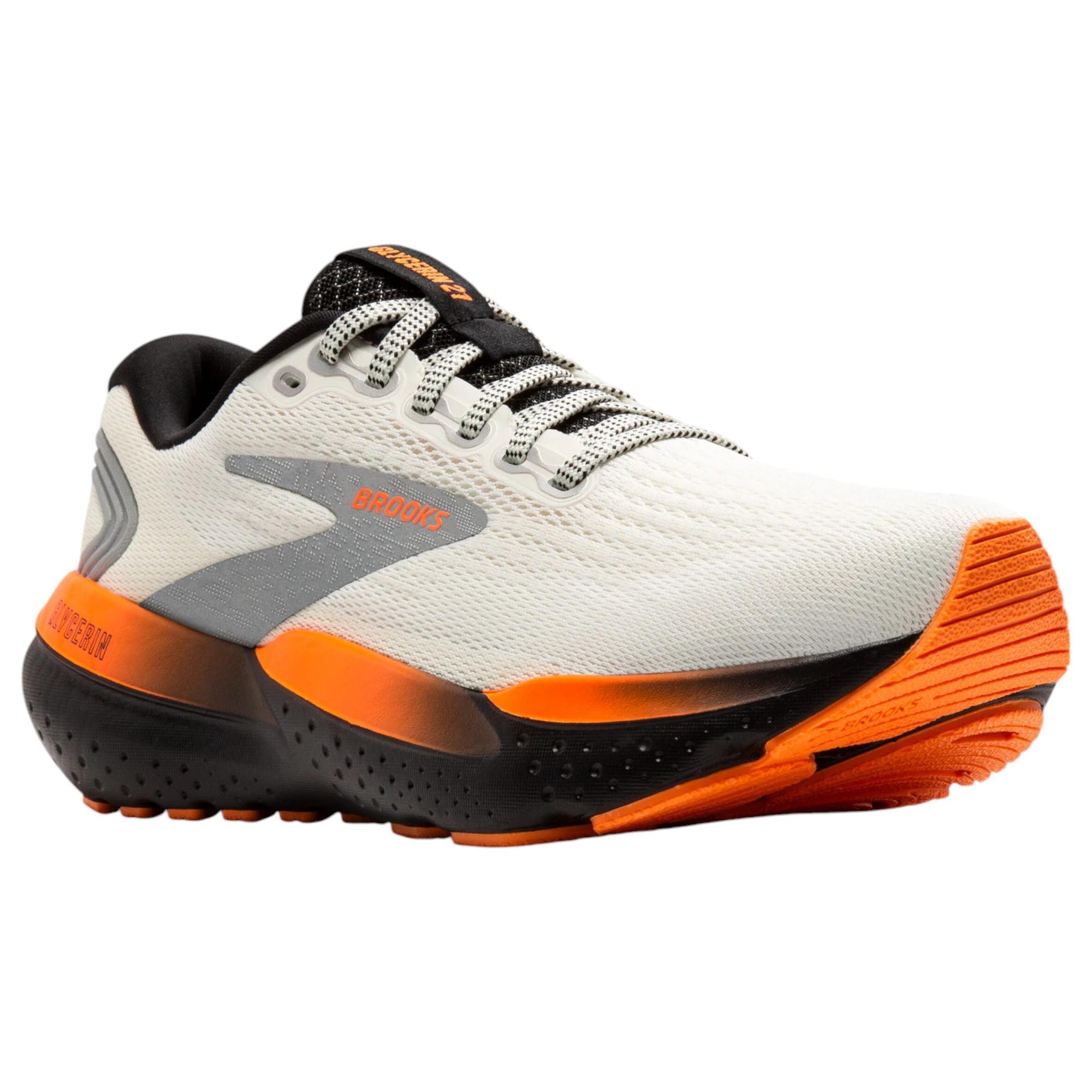 5 Brooks Womens Glycerin 21 Athletic Running Shoes ECRU/ORANGE/BLACK, 5 of 7
