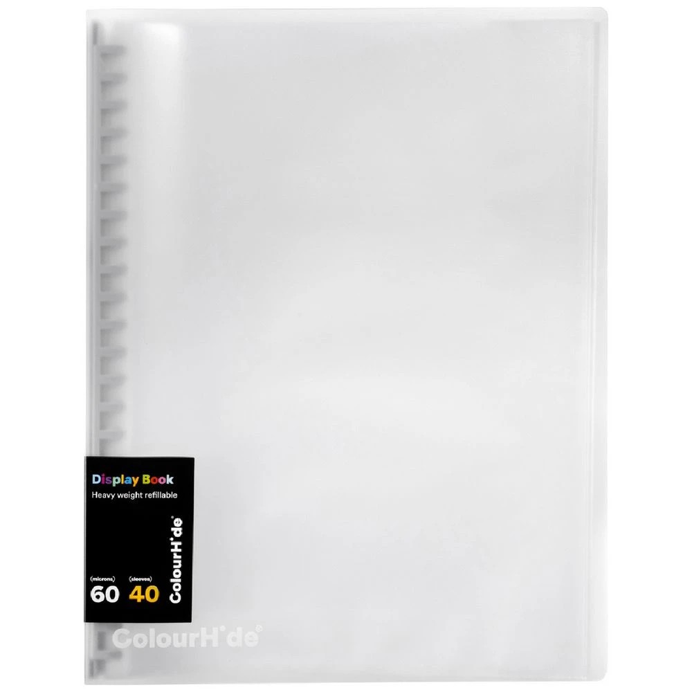 1 ColourHide A4 Refillable Display Book 40 Sheets Clear, 1 of 2
