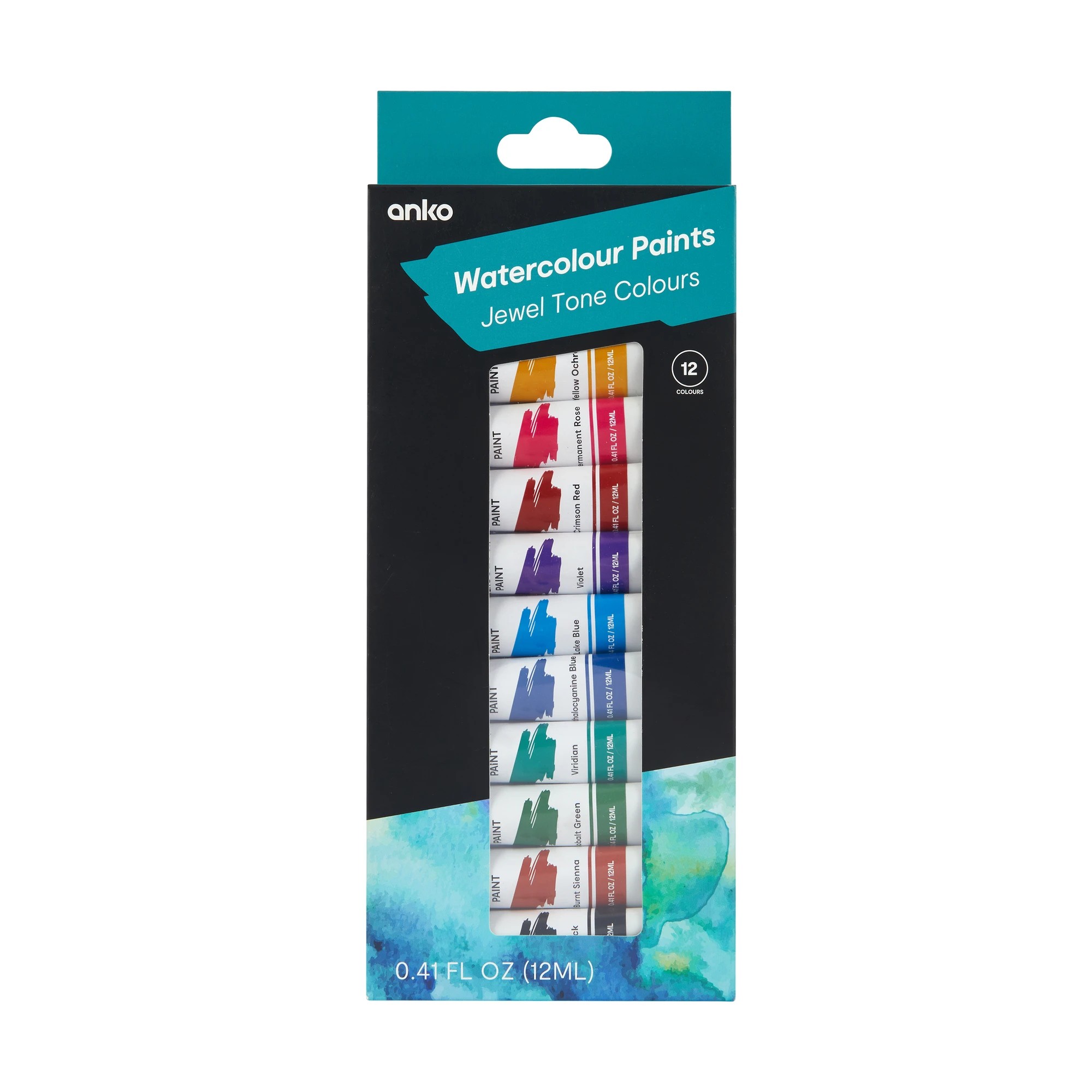 1 12 Pack Watercolour Paints - Jewel Tone Colours, 1 of 3