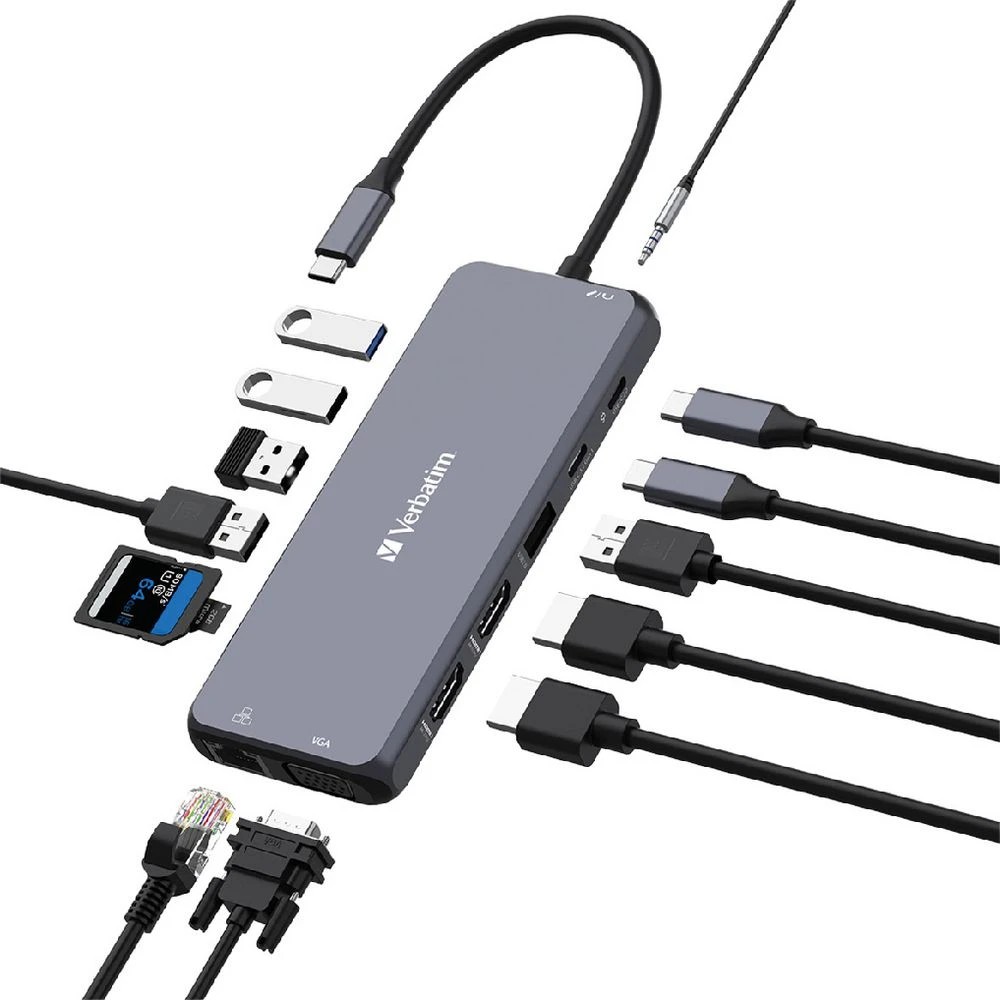 6 Verbatim 14-port USB-C Hub Grey, 6 of 6