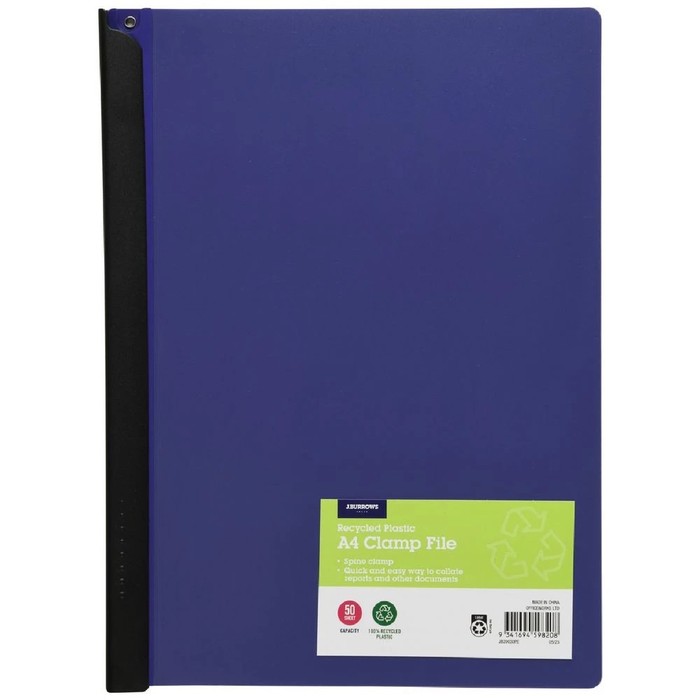 1 J.Burrows A4 Clamp File Purple, 1 of 3