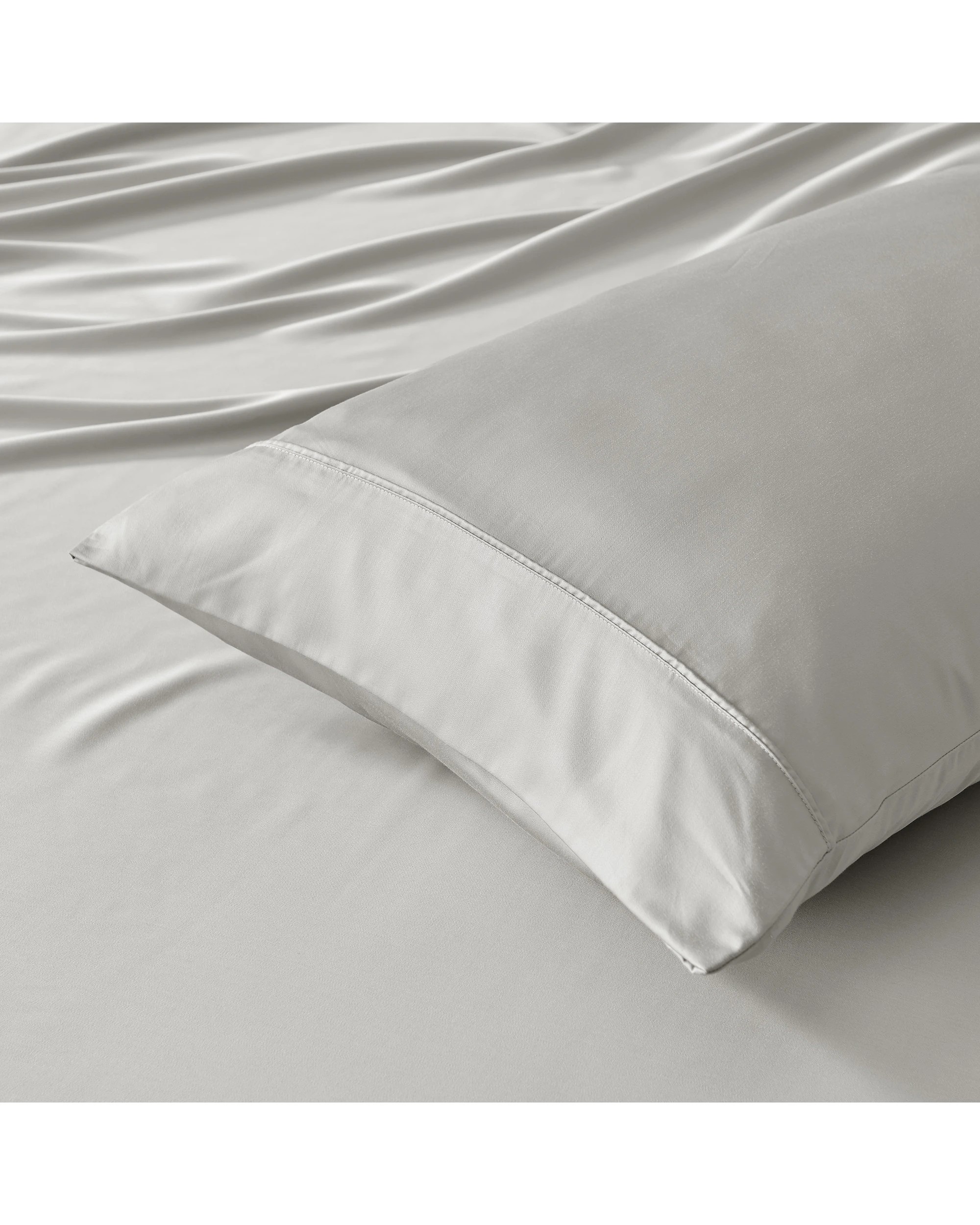 2 Natural Home 400TC 100% Bamboo Sateen Fitted Sheet Set - King Bed - Dove Grey, 2 of 5