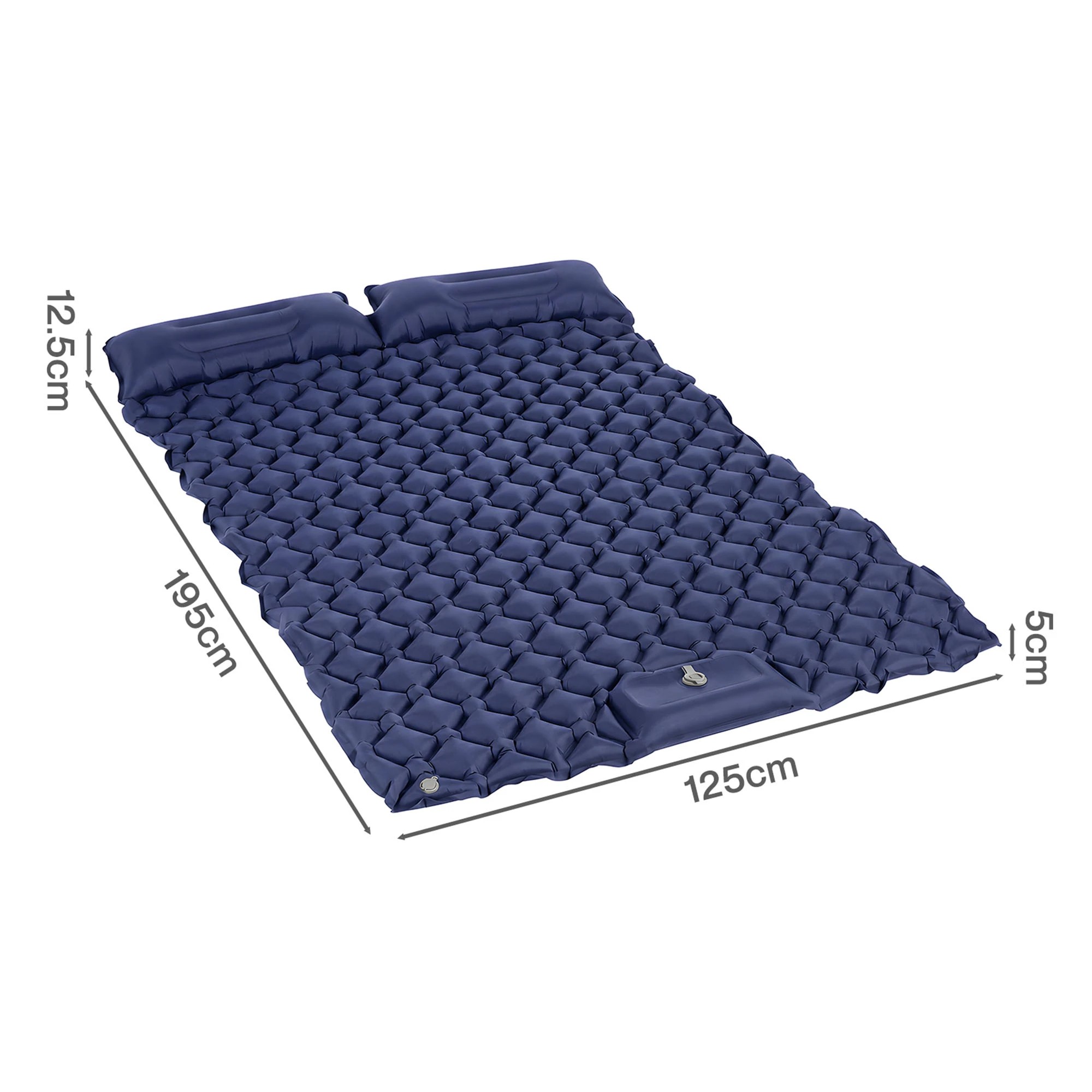3 DreamZ Camping Mattress Sleeping Pad Inflation 40D Nylon TPU Camping Blue - Double Bed, 3 of 8
