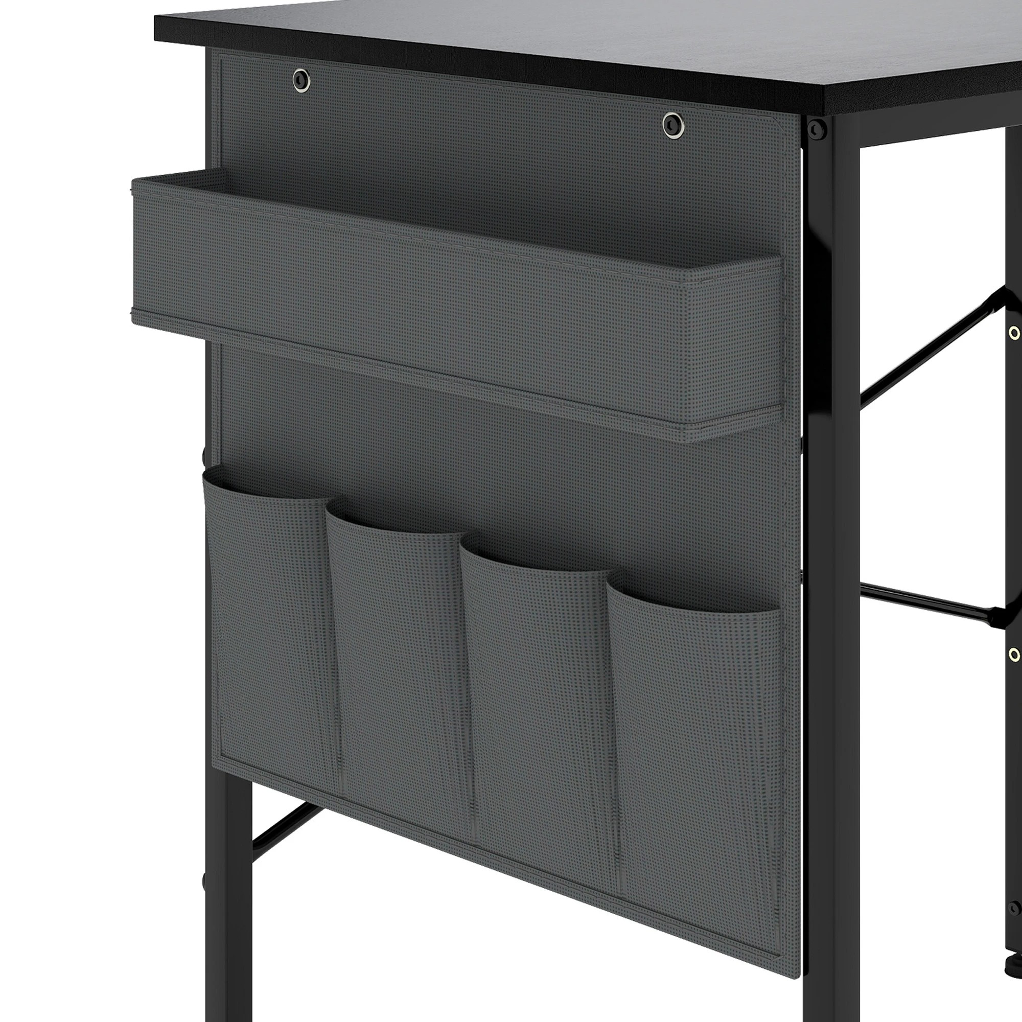 6 Levede L-shaped Gaming Desk  2 Storage Shelves - Black, 6 of 9