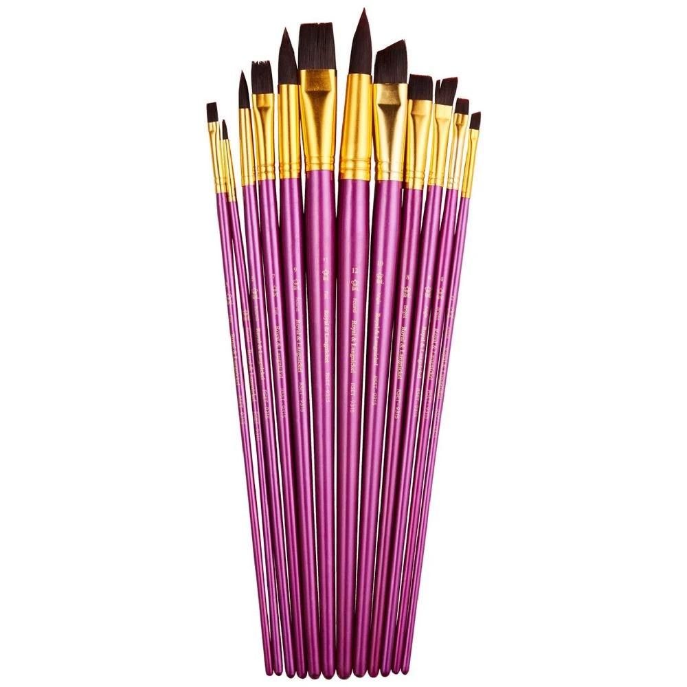 1 Royal & Langnickel Long Burgundy Paintbrush 12 Piece, 1 of 3