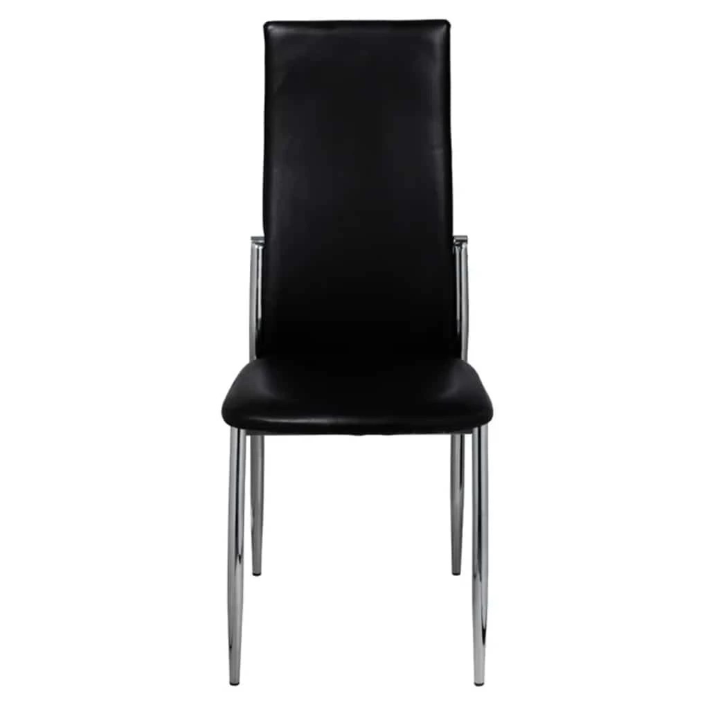 3 Vidaxl Dining Chair Pu/faux Leather - Black, 3 of 7