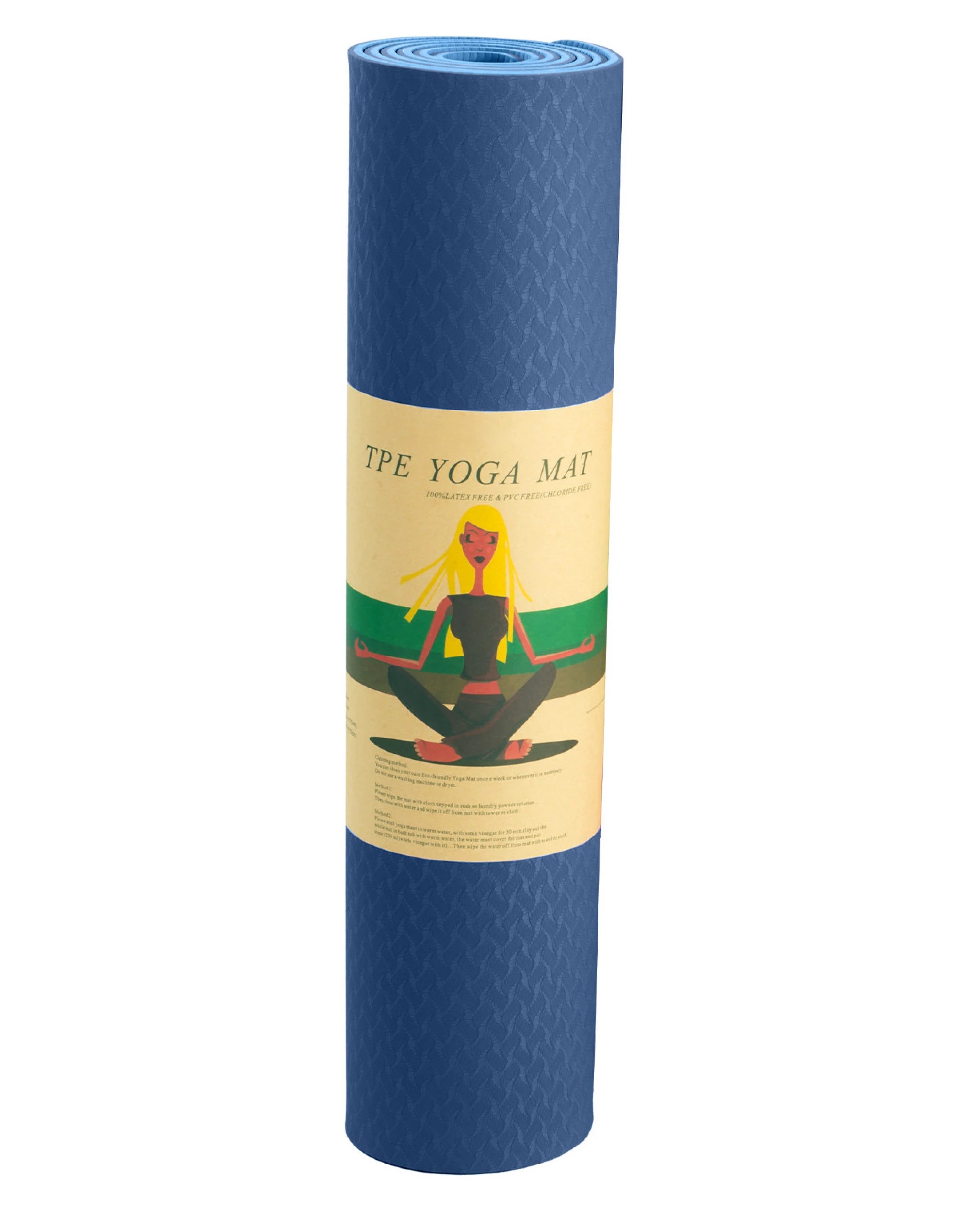 7 Powertrain Sports 8mm TPE Yoga Mat - Dual-Layer Non-Slip Exercise Mat - Blue, 7 of 7