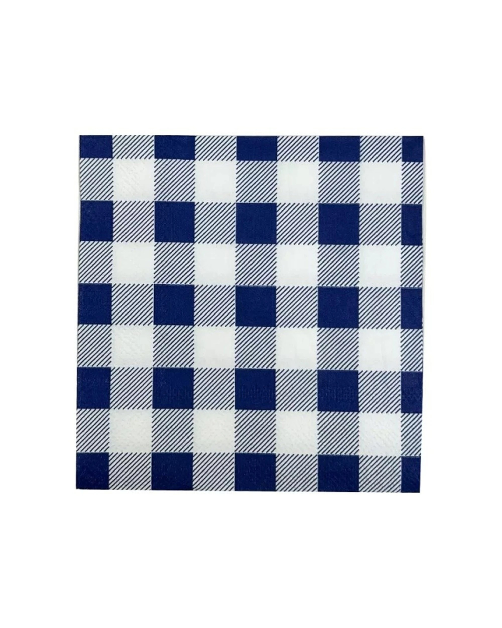 1 Party Maker 25pc Gingham Cocktail Napkins Tableware - Blue, 1 of 1