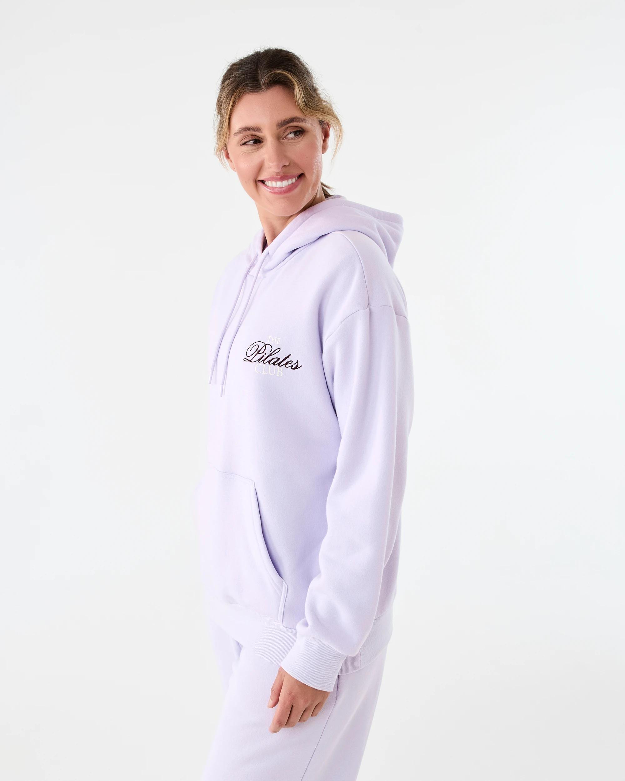 2 Active Womens Graphic Fleece Hoodie Mist Lilac, 2 of 9