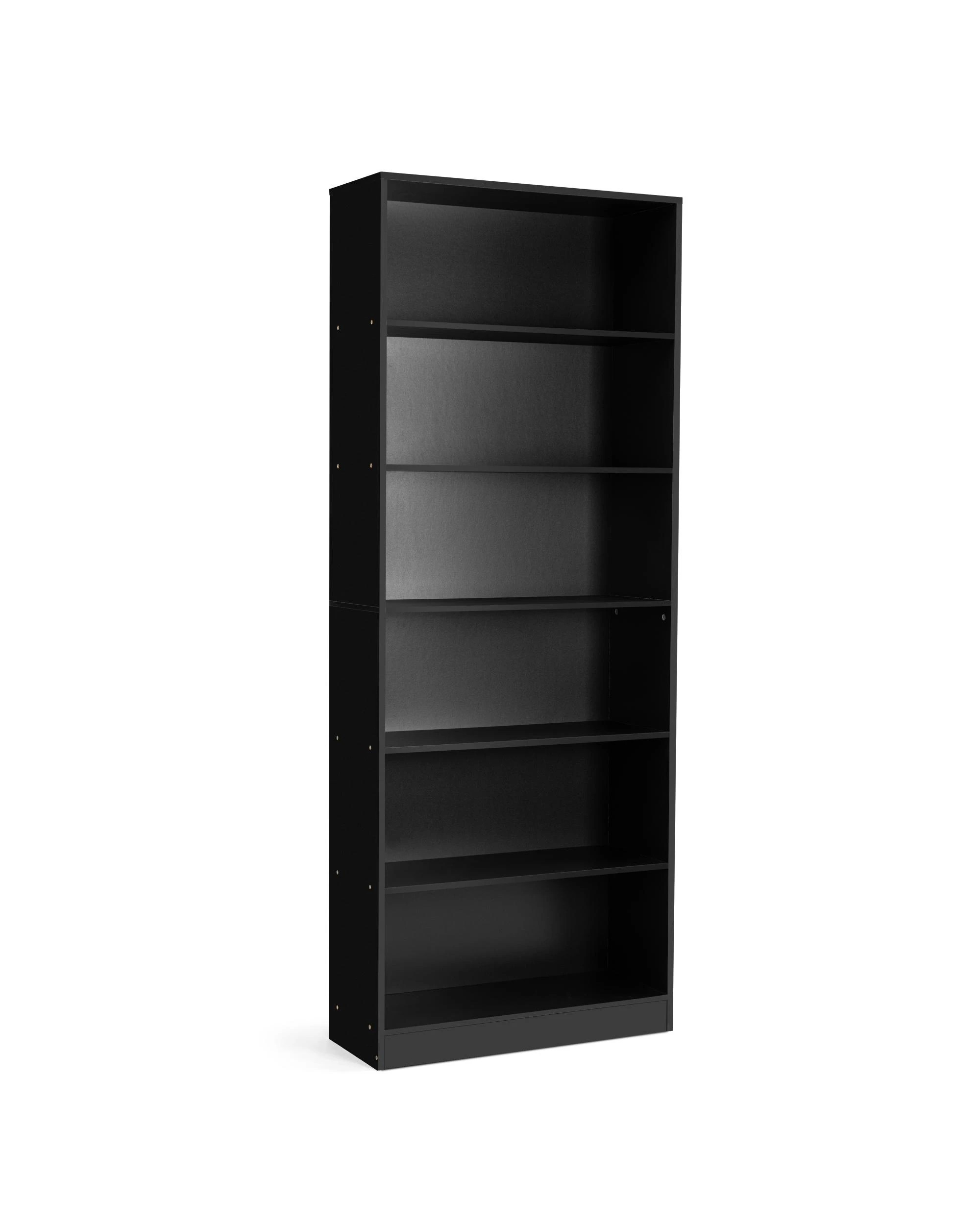1 Kodu Bookshelf Display Cabinet 6 Tier Bookcase Storage Display Shelf 78cm - Black, 1 of 7