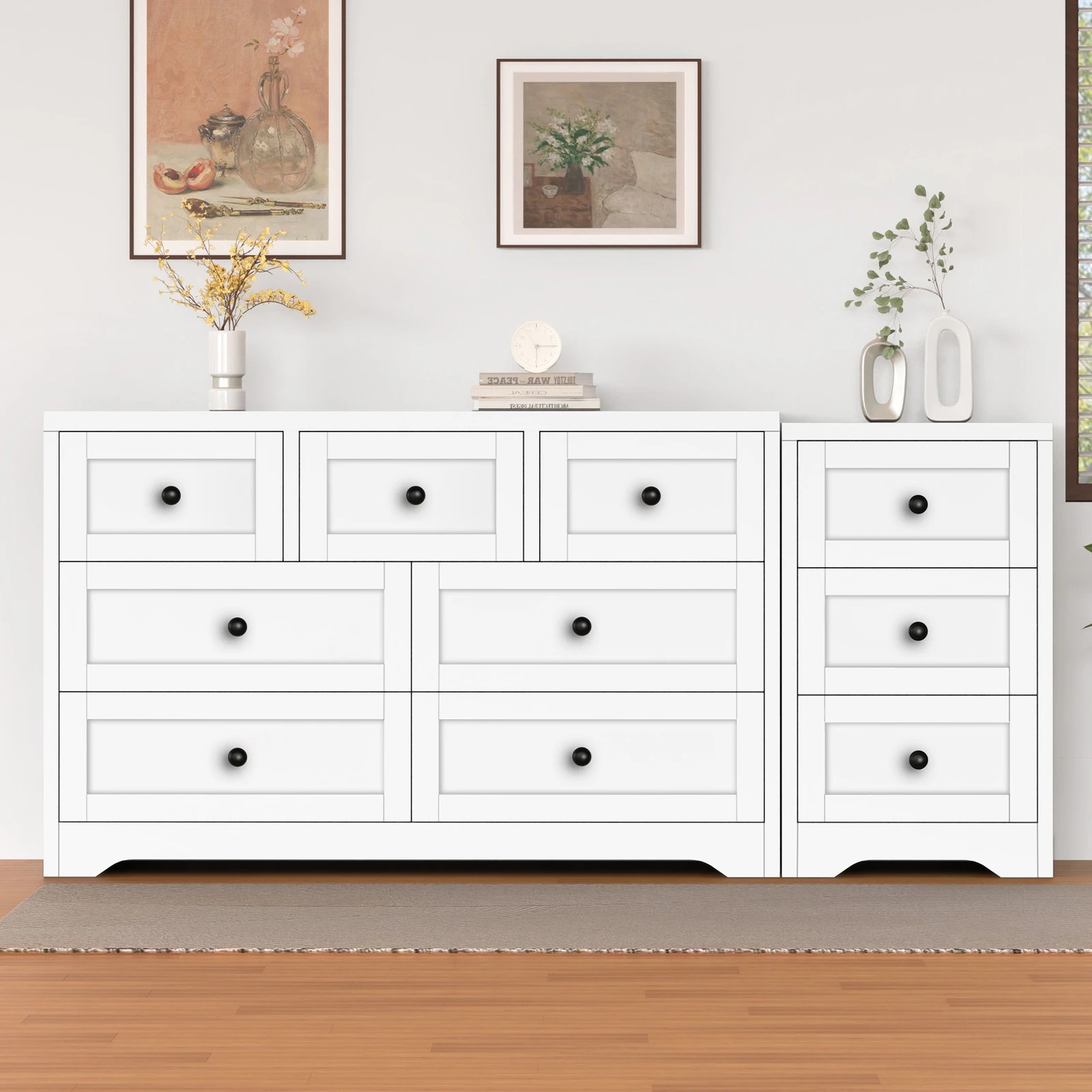 2 Alfordson 7 Chest of Drawers Bedside Table Bedroom Storage Hamptons - White, 2 of 10