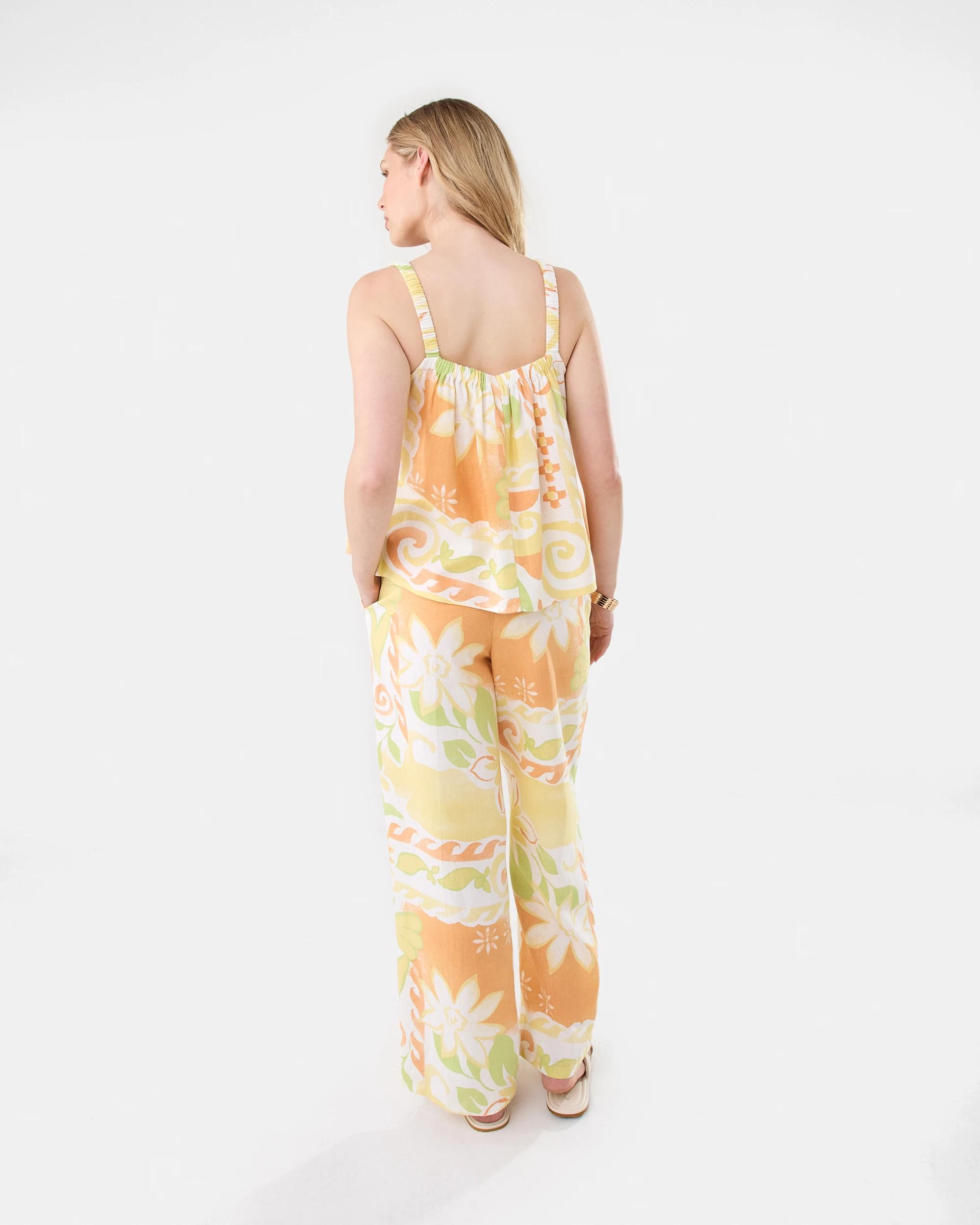 4 Linen Blend Side Tie Pants Smmer Tile, 4 of 7