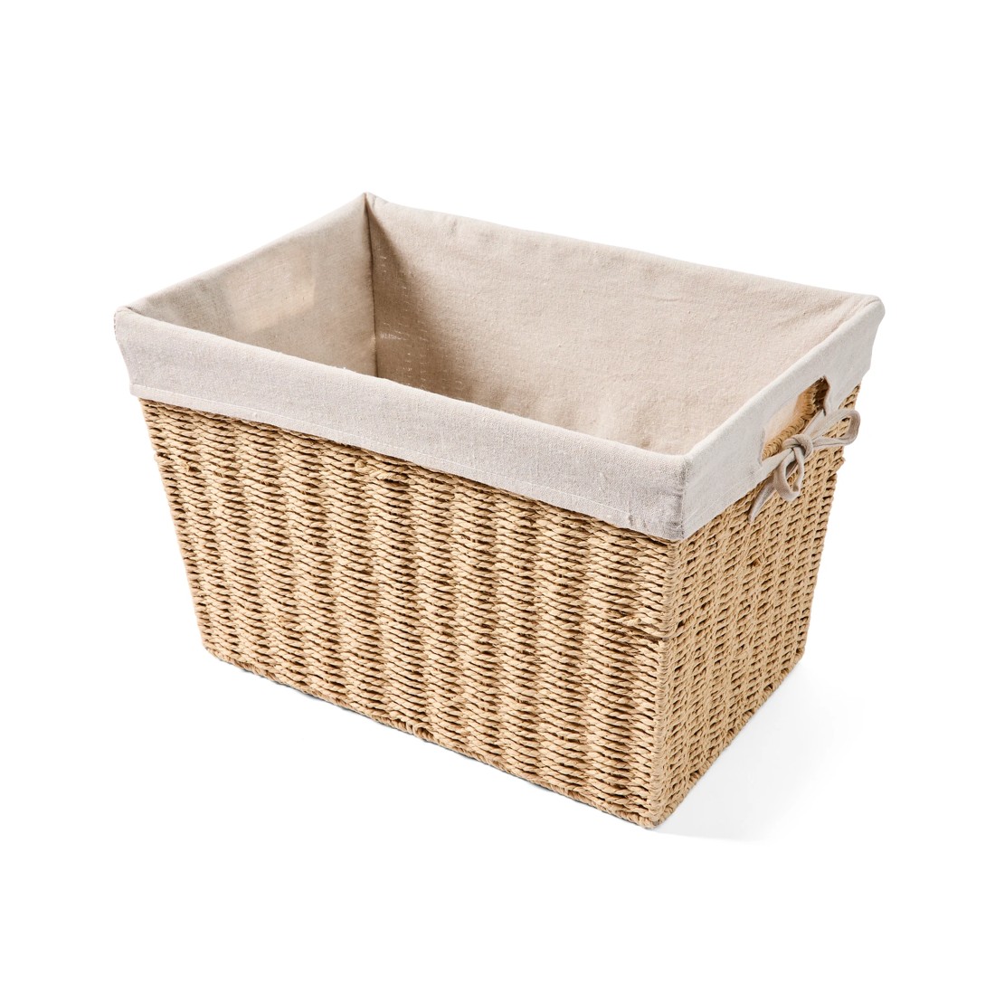 2 Large Paper Rope Basket with Liner - Beige, 2 of 8