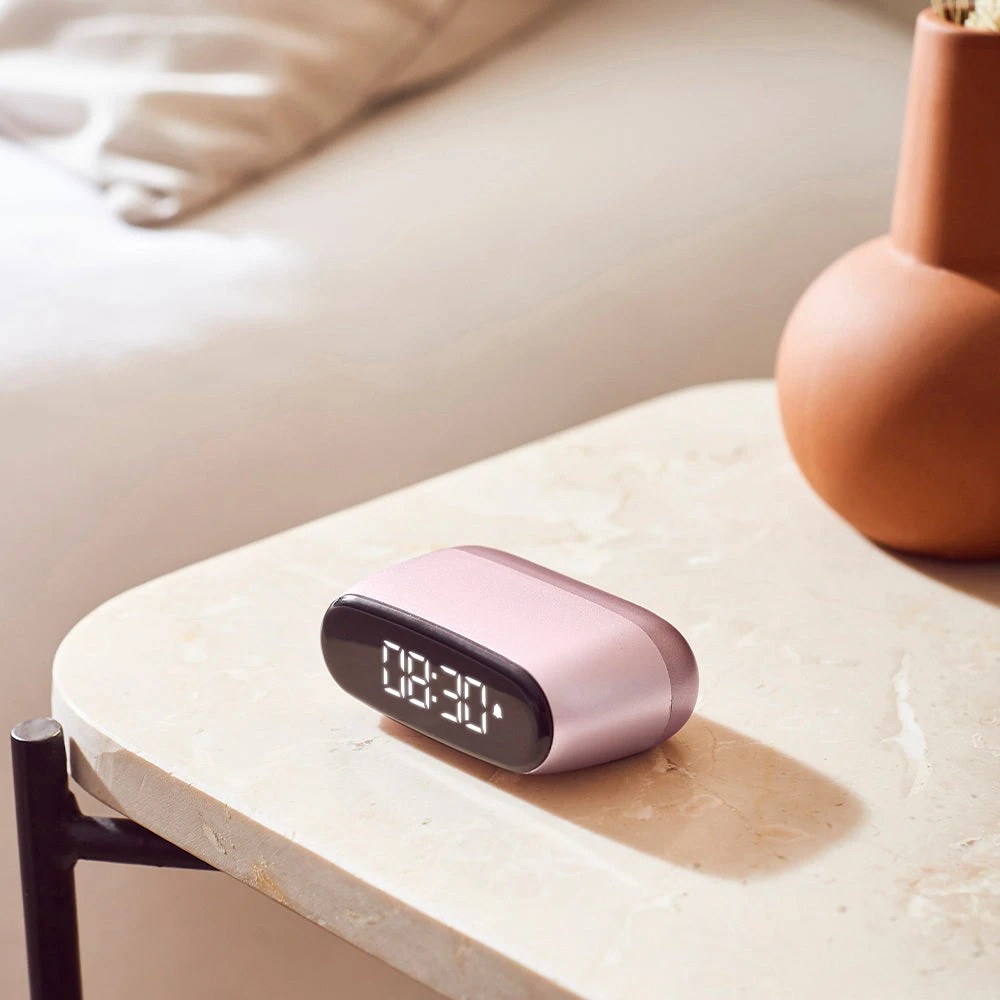 4 Lexon Minut Mini Alarm Clock - Pink - Pink, 4 of 5