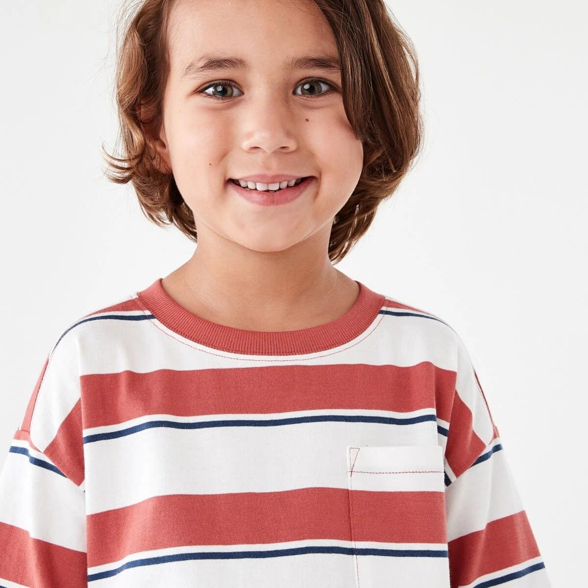 3 Oversized Stripe T-shirt Red Stripe, 3 of 9