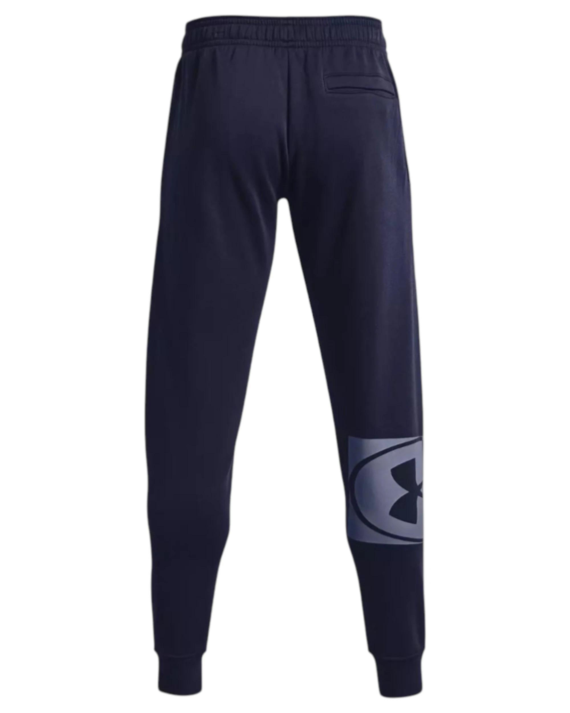 5 Under Armour Mens Rival Fleece Marco Branded Navy Joggers Athletic Trackies NAVY, 5 of 5