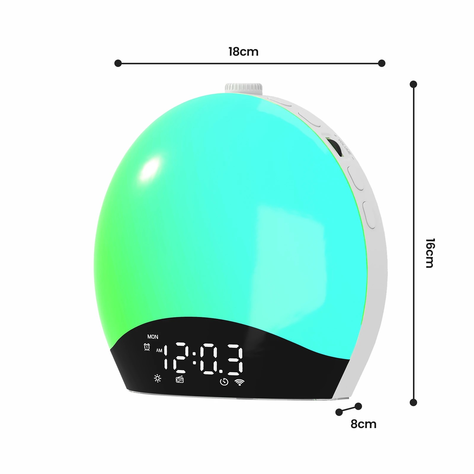 5 Advwin White Noise Machine Atmosphere Lamp Bedside Night Light Sunrise Alarm Clock Wake Up Light - White, 5 of 7
