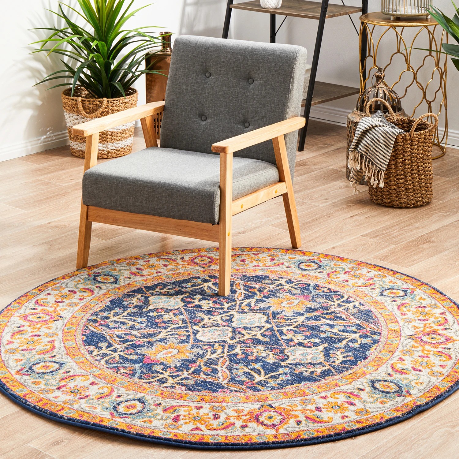 3 Common Ground Rugs Encore 262 200x200cm Round - Medium Pet Friendly Rug - Multi, 3 of 8