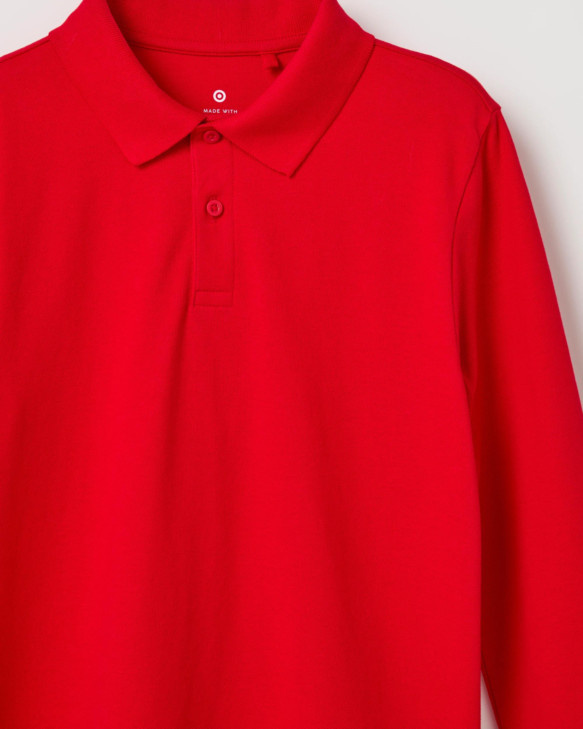 5 Target Kids Australian Cotton 2 Pack School Long Sleeve Polo Top RED, 5 of 6