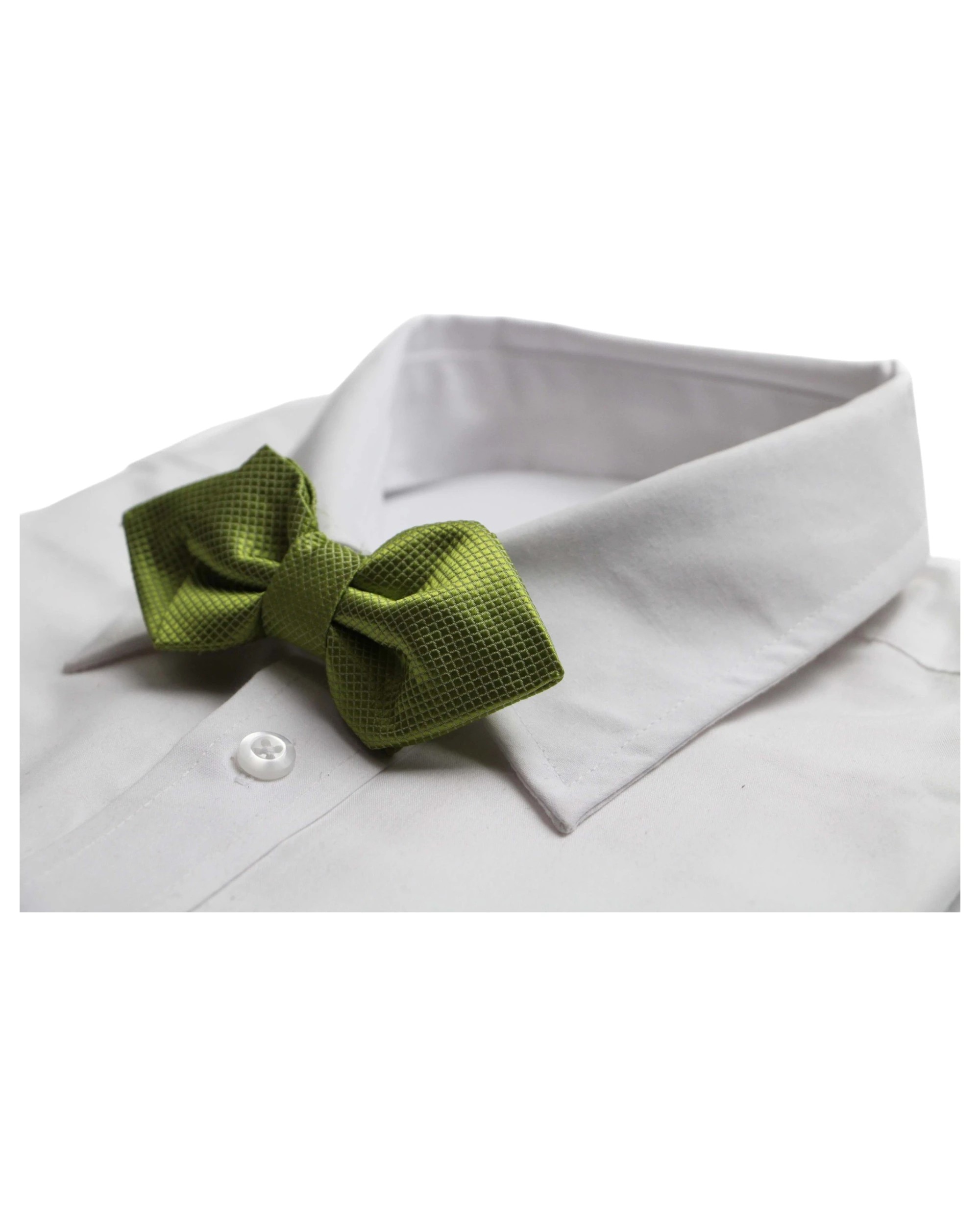 1 Zasel Mens Light Green Diamond Shaped Checkered Bow Tie, 1 of 3