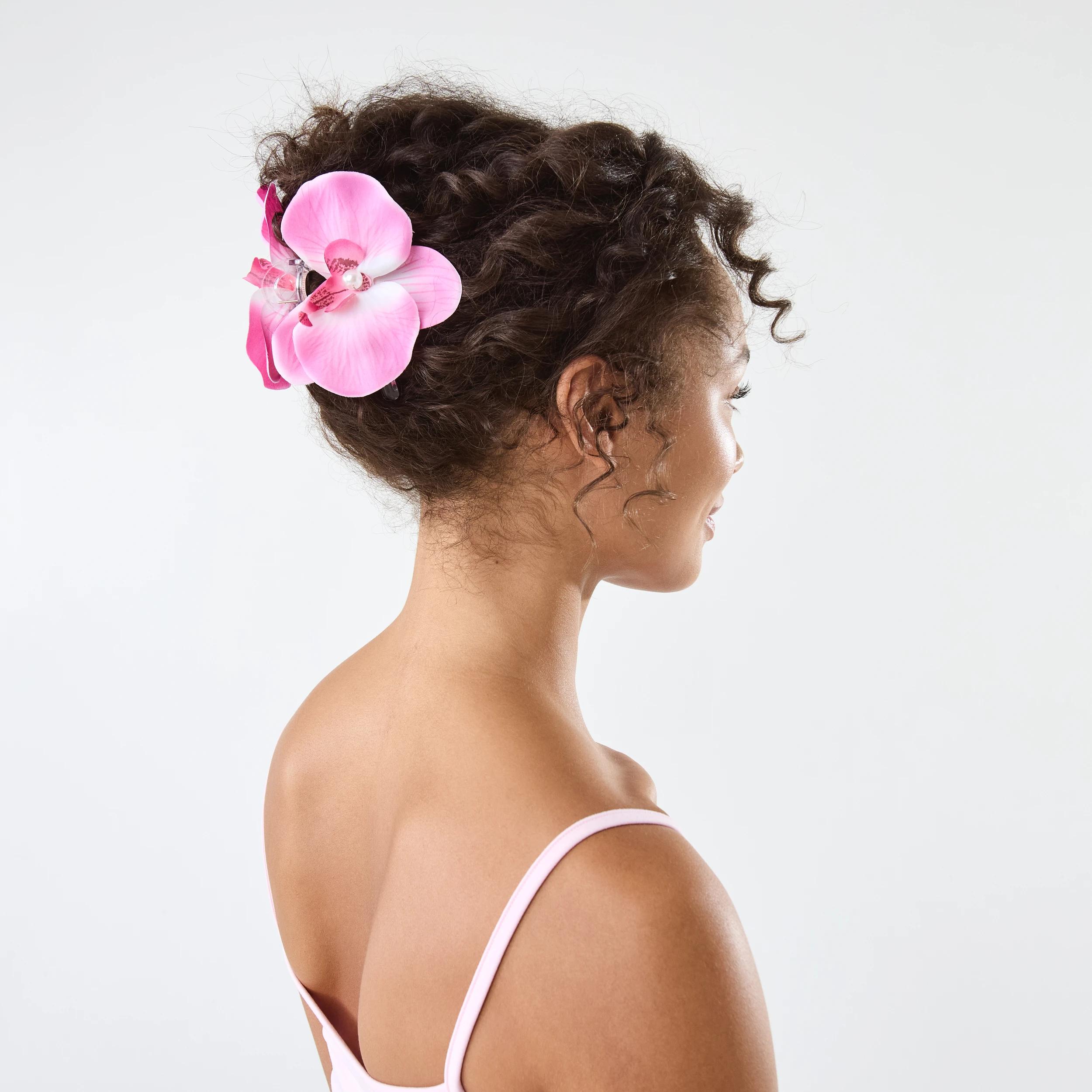 3 Pink Orchid Claw Hair Clip Pink, 3 of 4