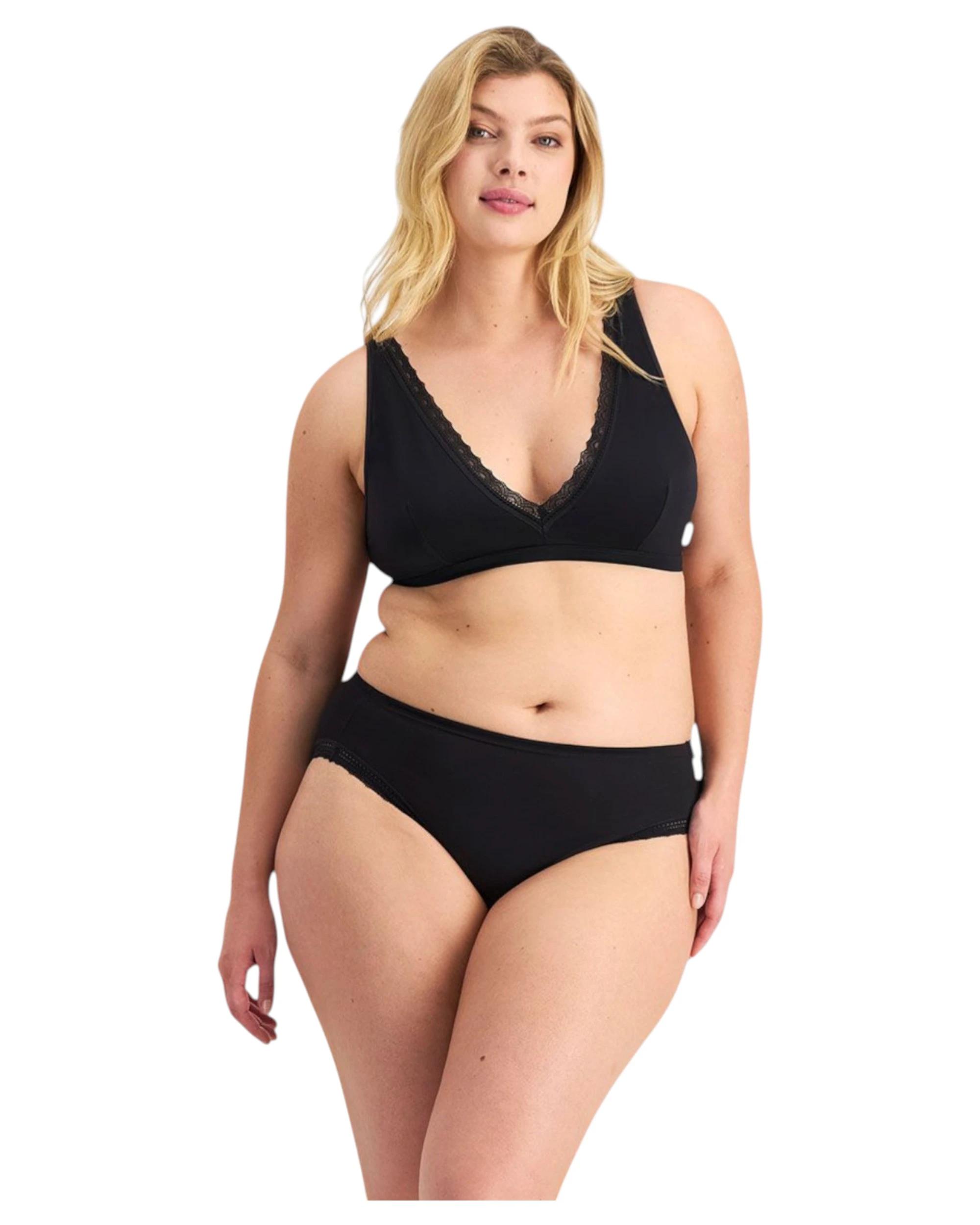 4 Jockey 6 Pack Womens Parisienne Delicate Hi Cut Underwear BLACK, 4 of 4