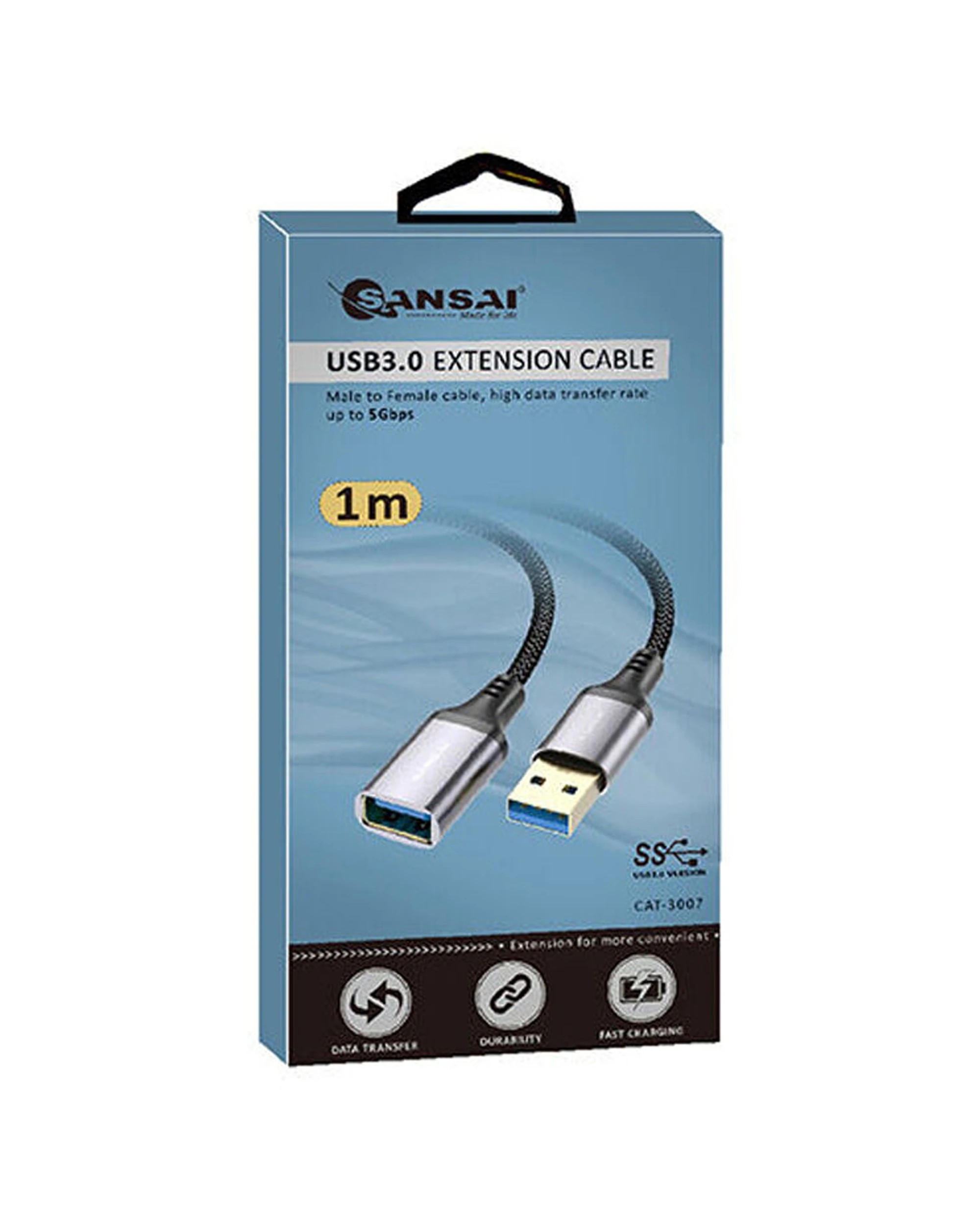 1 Sansai Heavy Duty USB 3.0 Extension Cable USB A Male To Female 1m - Multi, 1 of 3