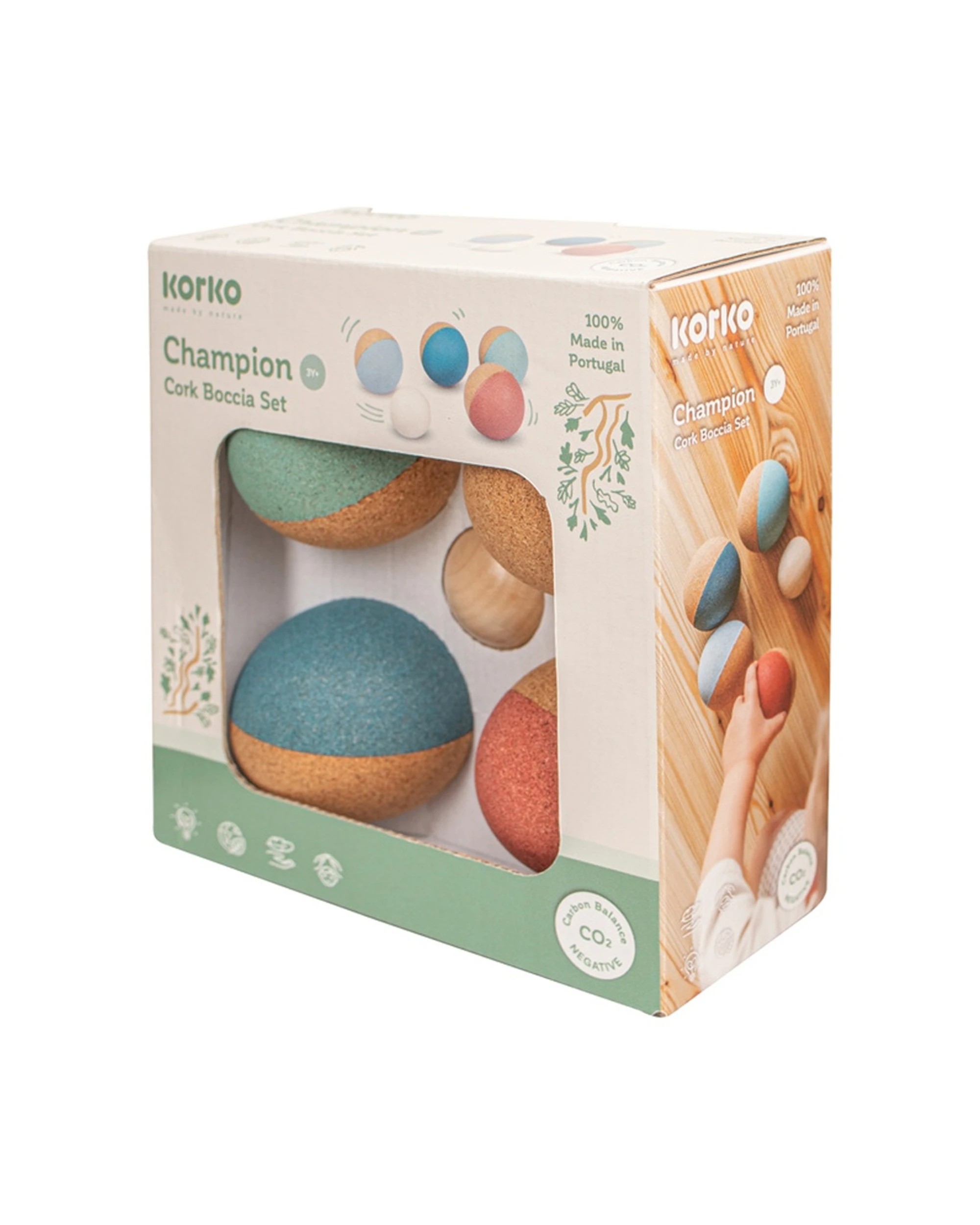 2 Korko 5pc Champions Cork Boccia Set 4 Balls 1 Wooden Ball Indoor/Outdoo - Multi, 2 of 7