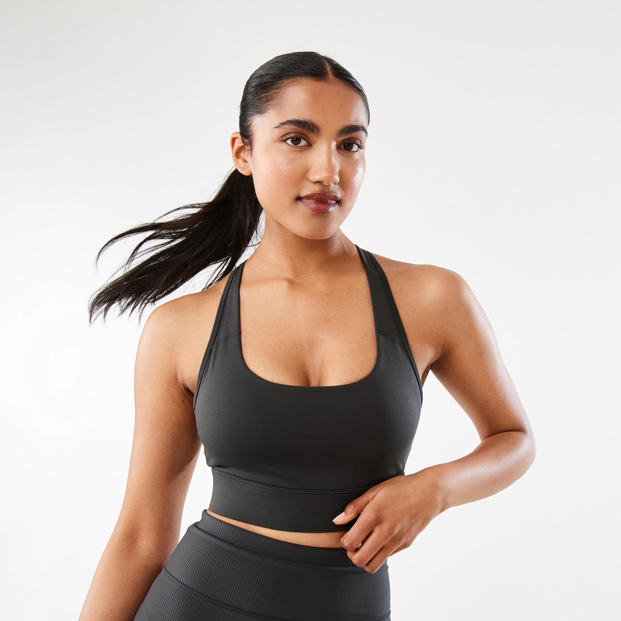 1 Active Womens Performance Crop Top DARKISH GREY, 1 of 10