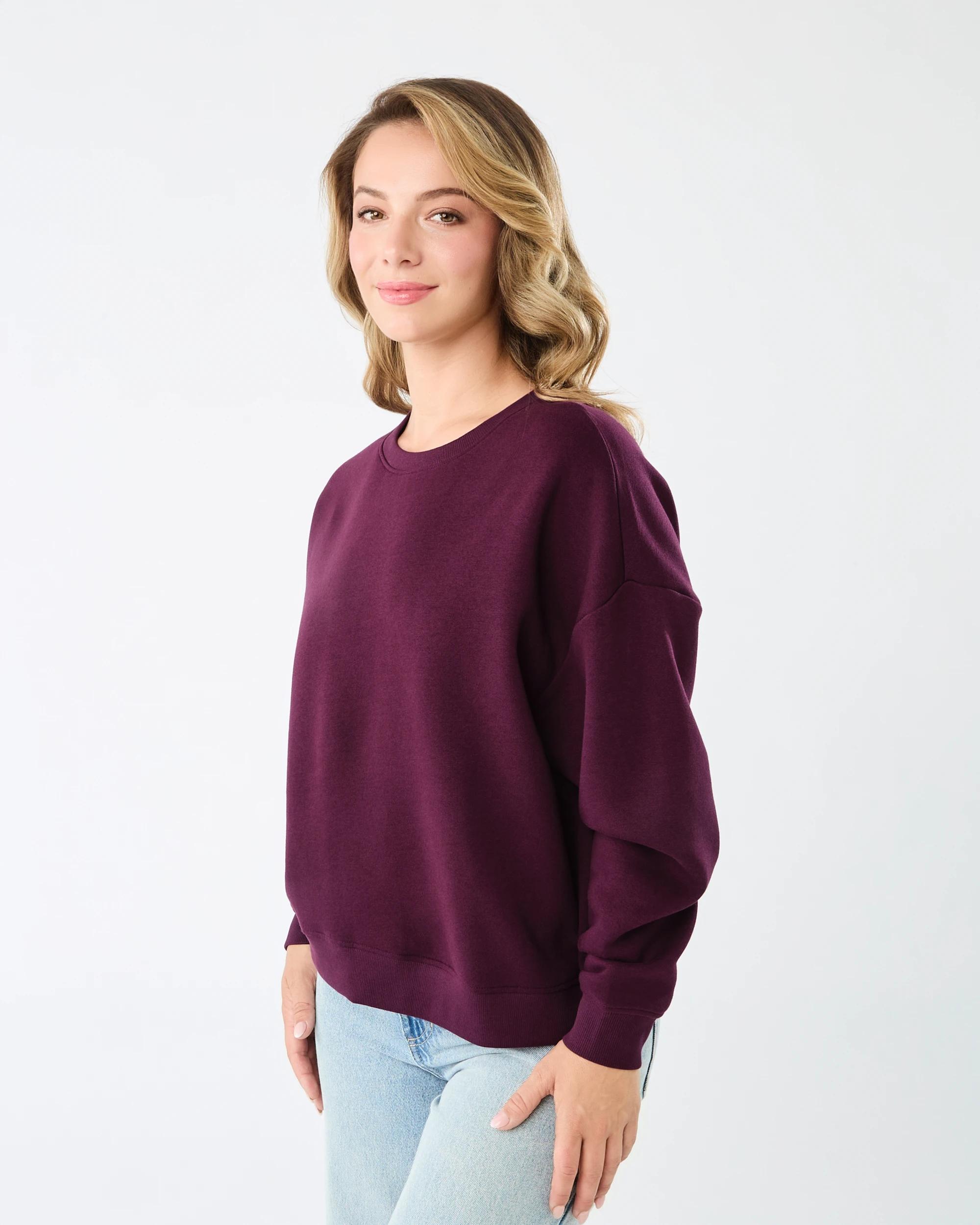 2 Oversized Crew Neck Sweatshirt Plum Jam, 2 of 5